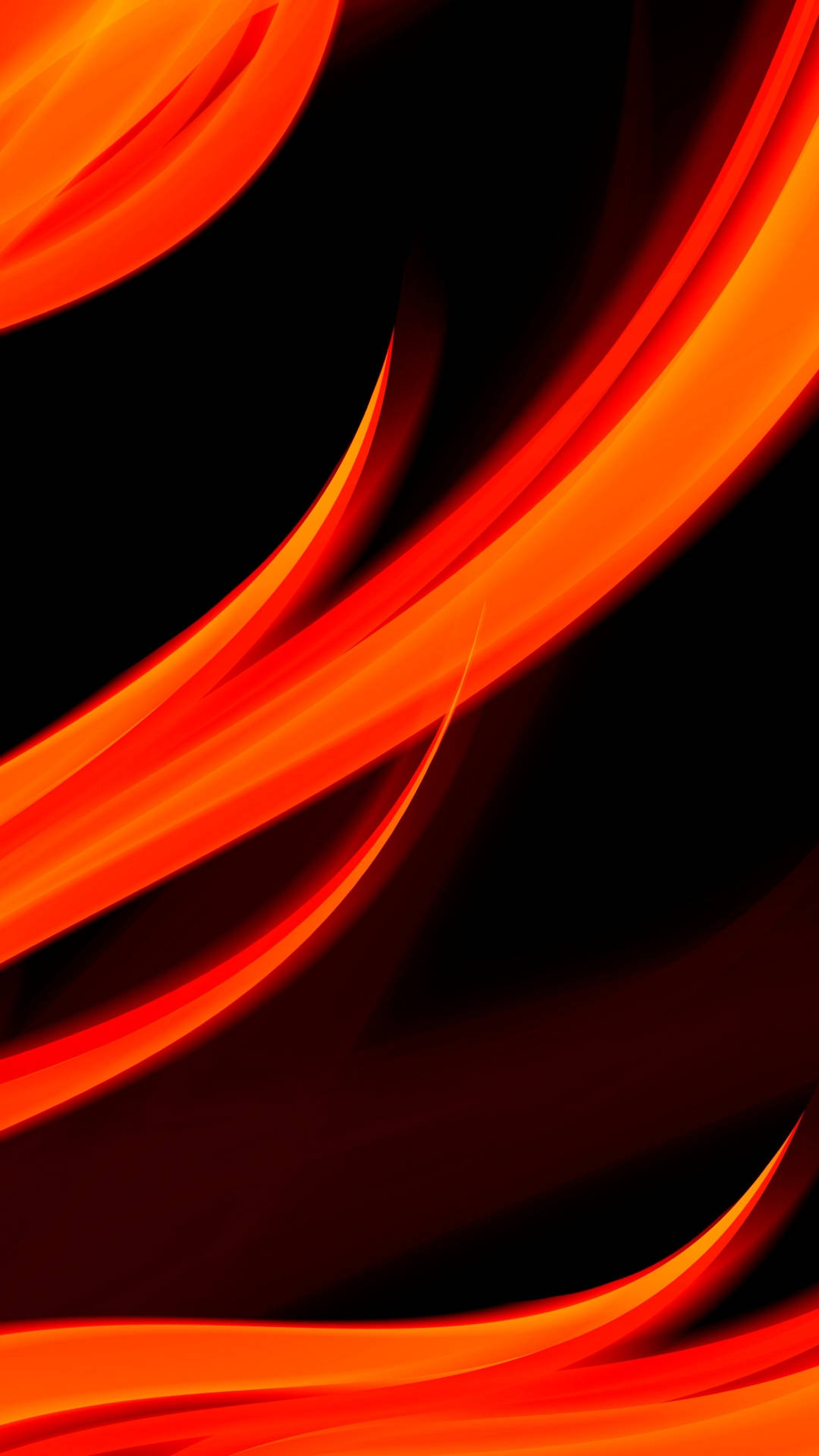 abstract fire orange phone, vibrant orange, red glowing ribbons, Full HD Phone Wallpaper