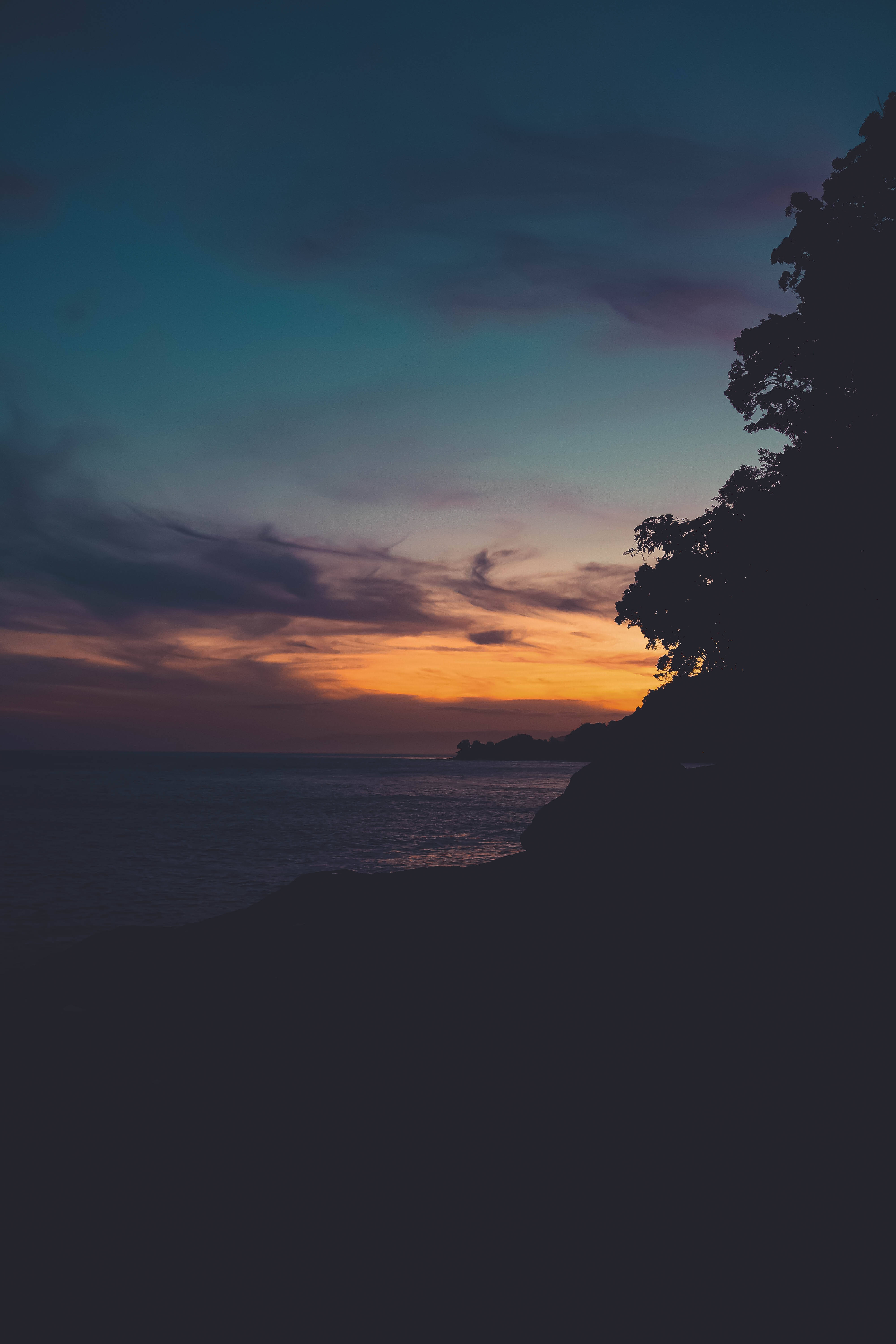 Orange Sunset, sunset, fiery orange, 5K Phone Wallpaper