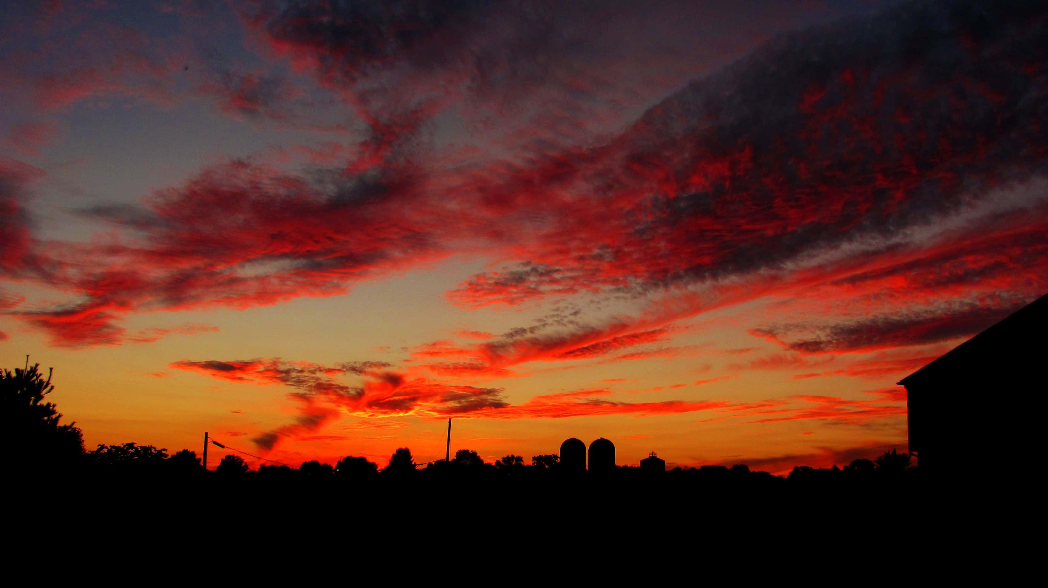 Orange Sunset, sunset, lake, 2K Desktop Wallpaper