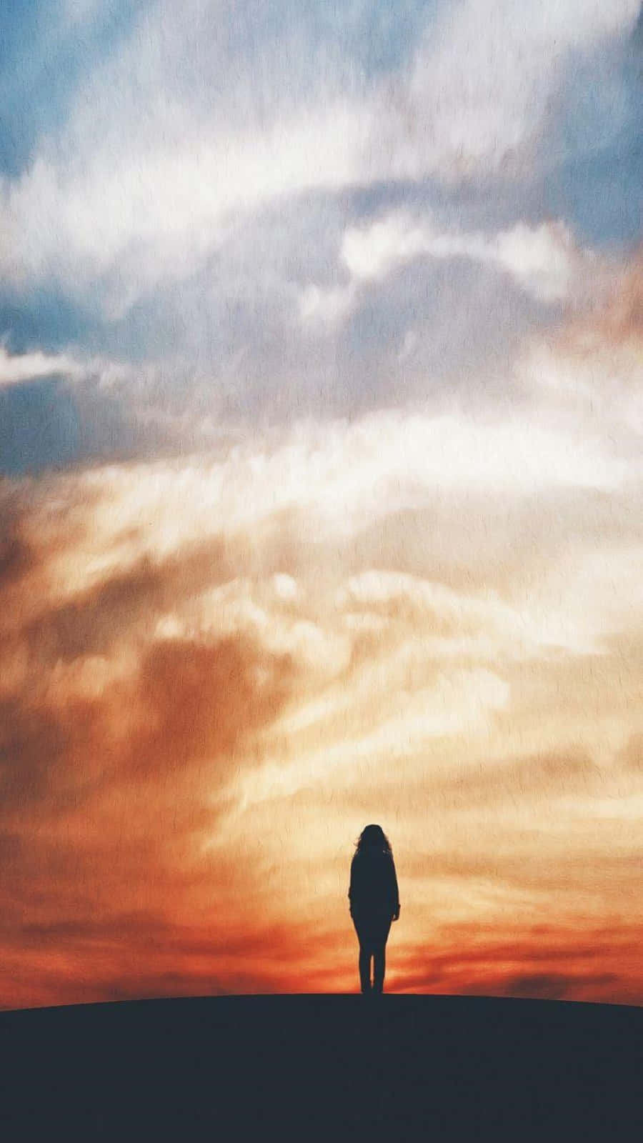 sunset, silhouette, hill, HD Phone Wallpaper