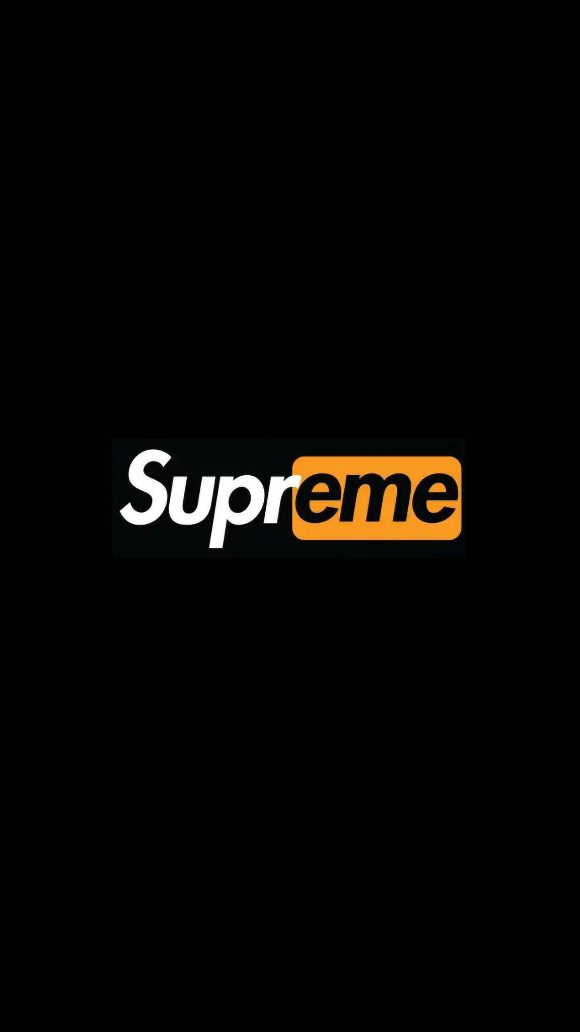 Orange Supreme, Supreme logo, white, Full HD Phone Wallpaper