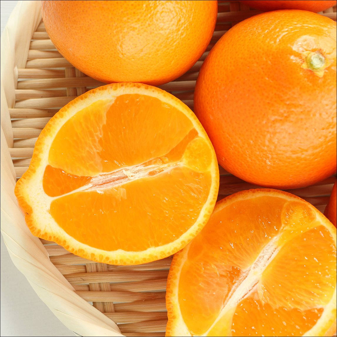 Tangelo Fruits Knitted Plate, juicy halved oranges, vibrant pulp, SD Desktop Wallpaper
