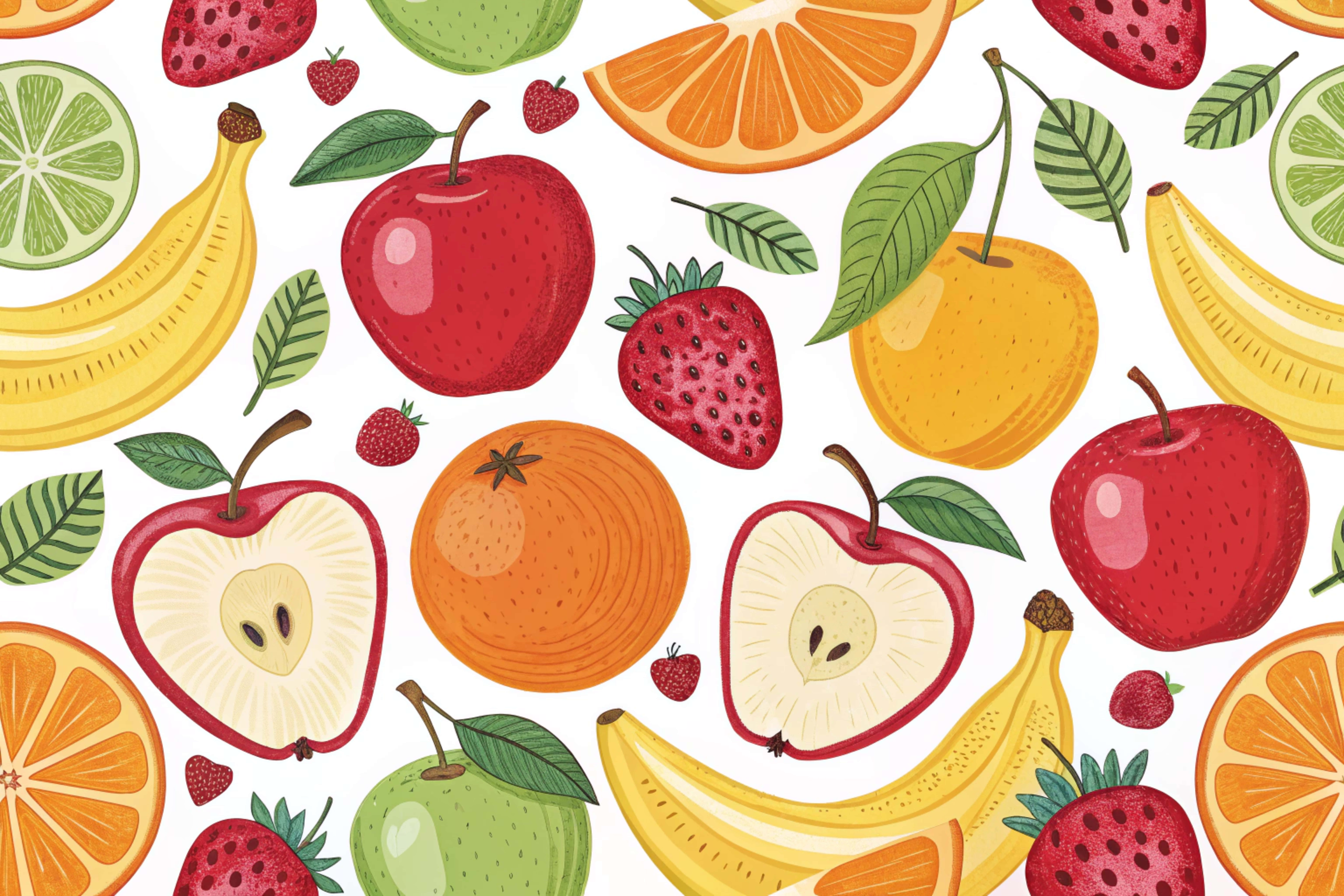 apples, bananas, oranges, 8K Desktop Wallpaper