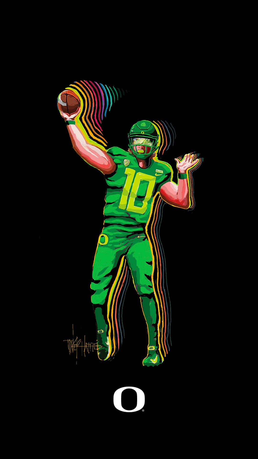 Oregon Ducks, football quarterback, green uniform, Full HD Phone Wallpaper