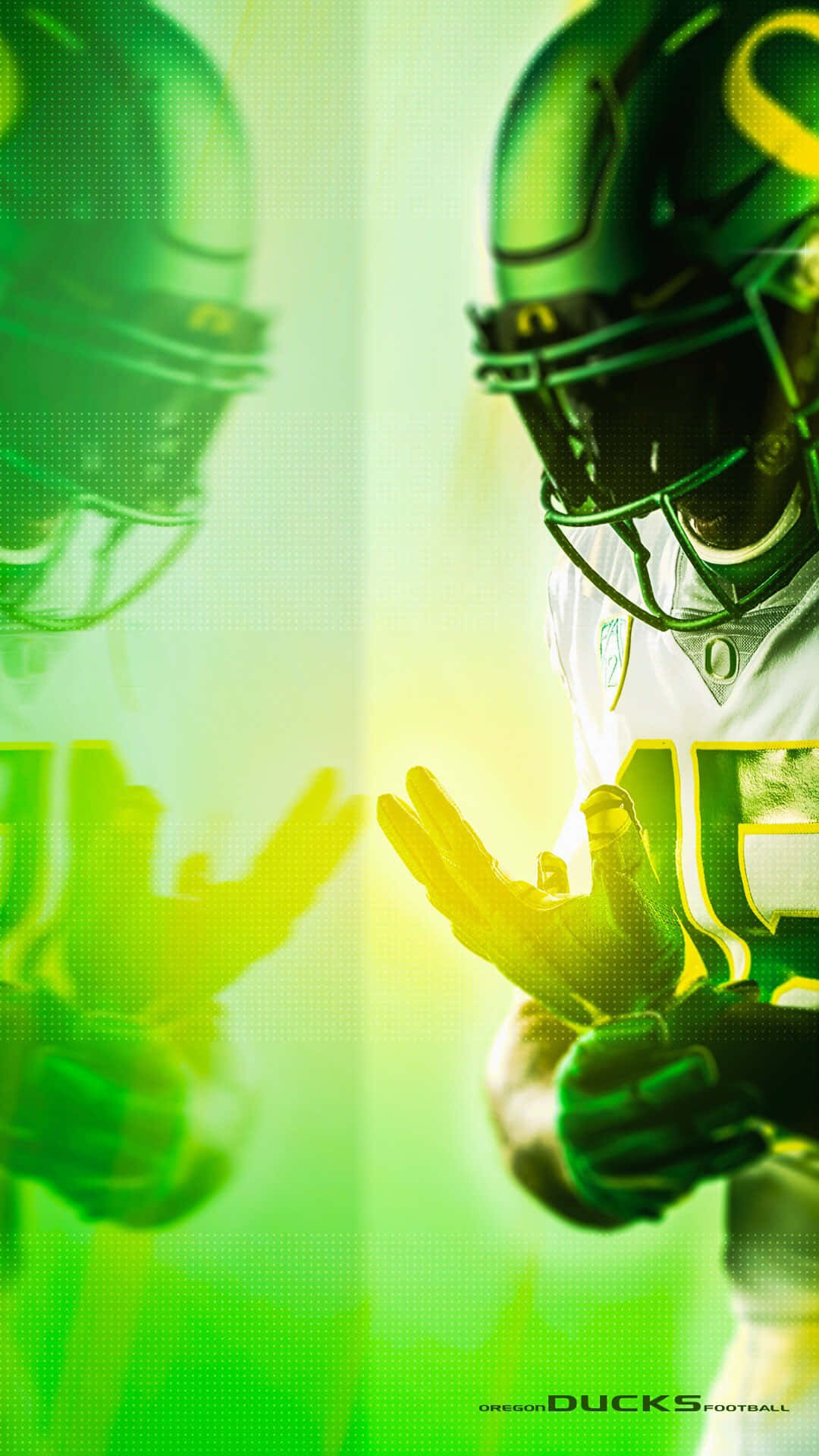 Oregon Ducks, green gear, vibrant green gradient background, Full HD Phone Wallpaper