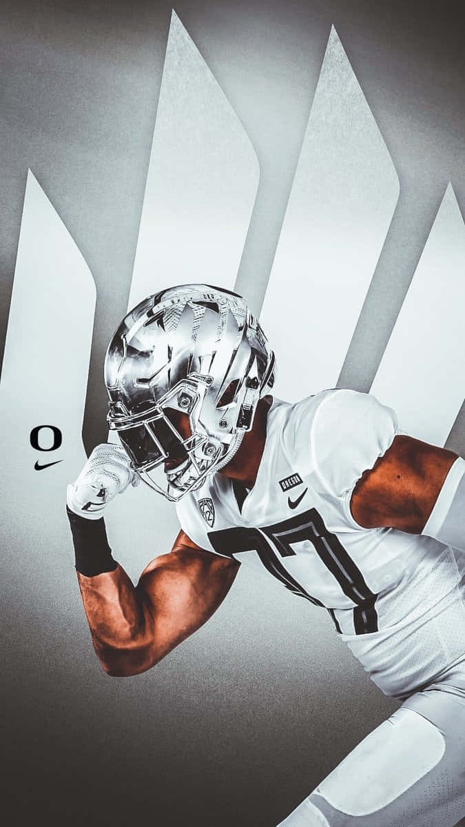 Oregon Ducks, white uniform, silver helmet, SD Phone Wallpaper