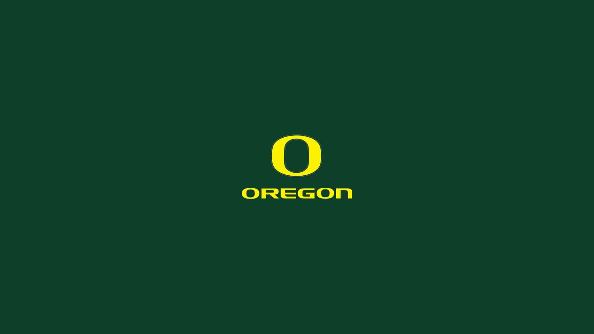 Oregon Ducks, yellow Oregon logo, dark green background, Full HD Desktop Wallpaper