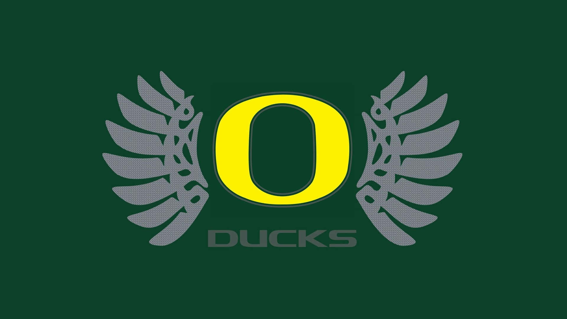 Oregon Ducks, yellow 'O', gray winged duck logos, Full HD Desktop Wallpaper