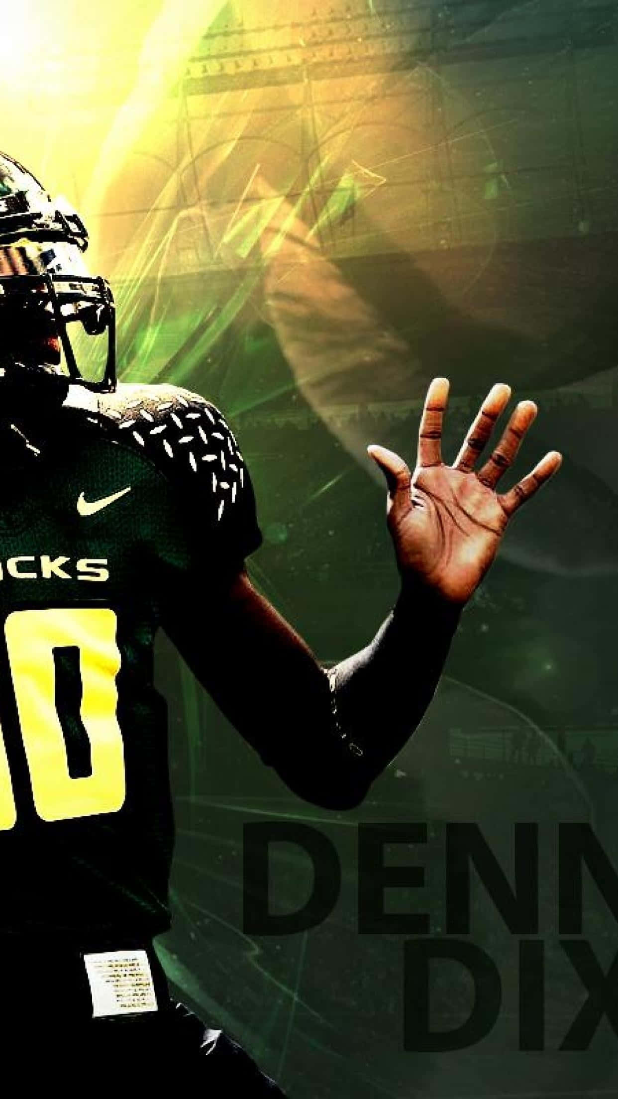 Oregon Ducks, green jersey, number 10, Full HD Phone Wallpaper
