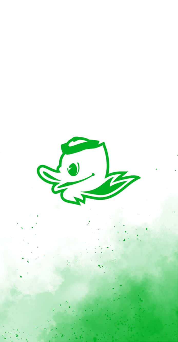 Oregon Ducks, green cartoon duck logo, leaf on its head, HD Phone Wallpaper