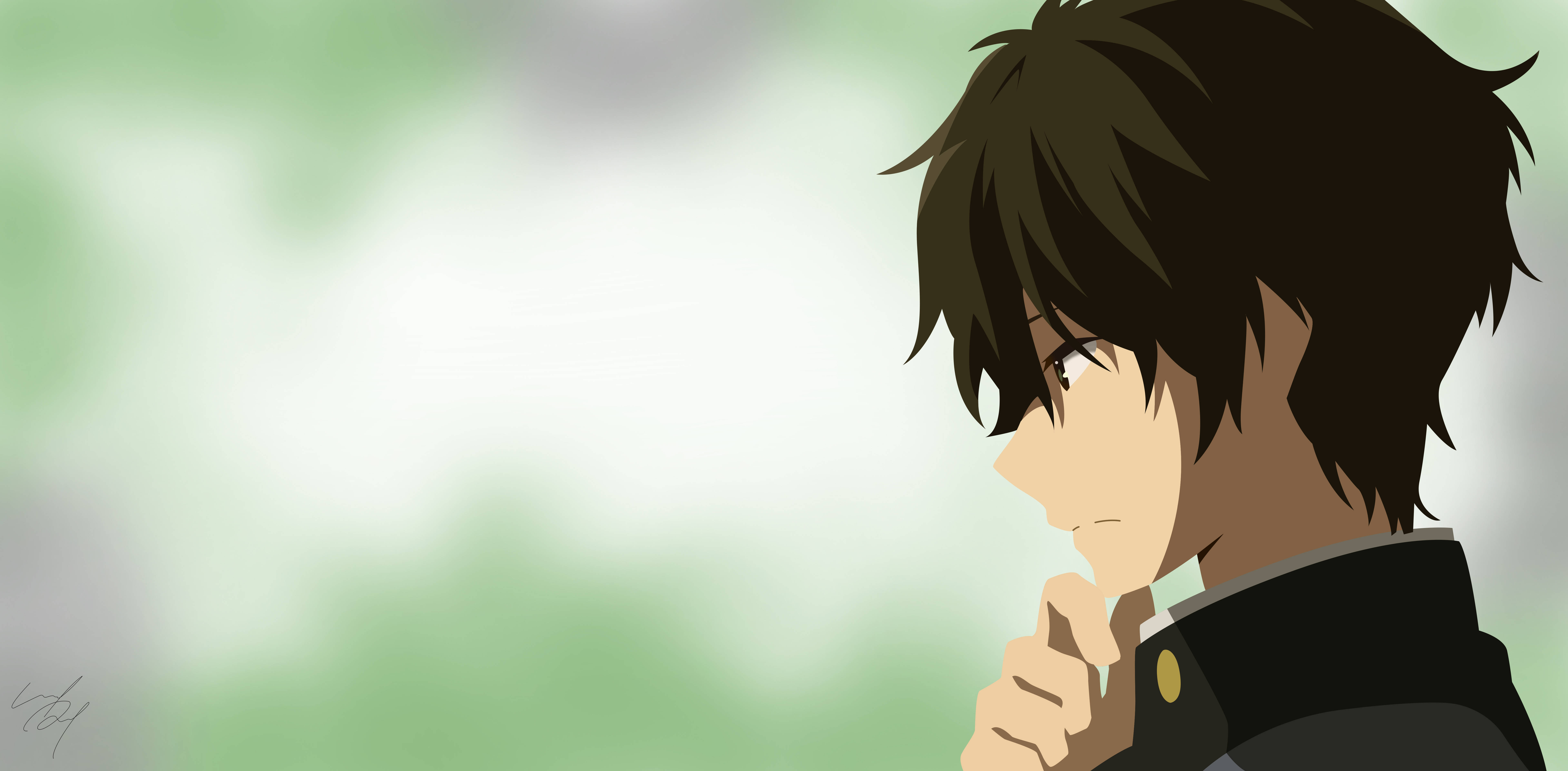Oreki Houtarou, dark hair, profile, 8K Desktop Wallpaper