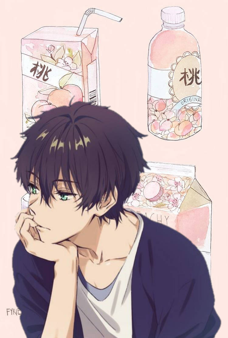 Oreki Houtarou, green eyes, dark hair, SD Phone Wallpaper