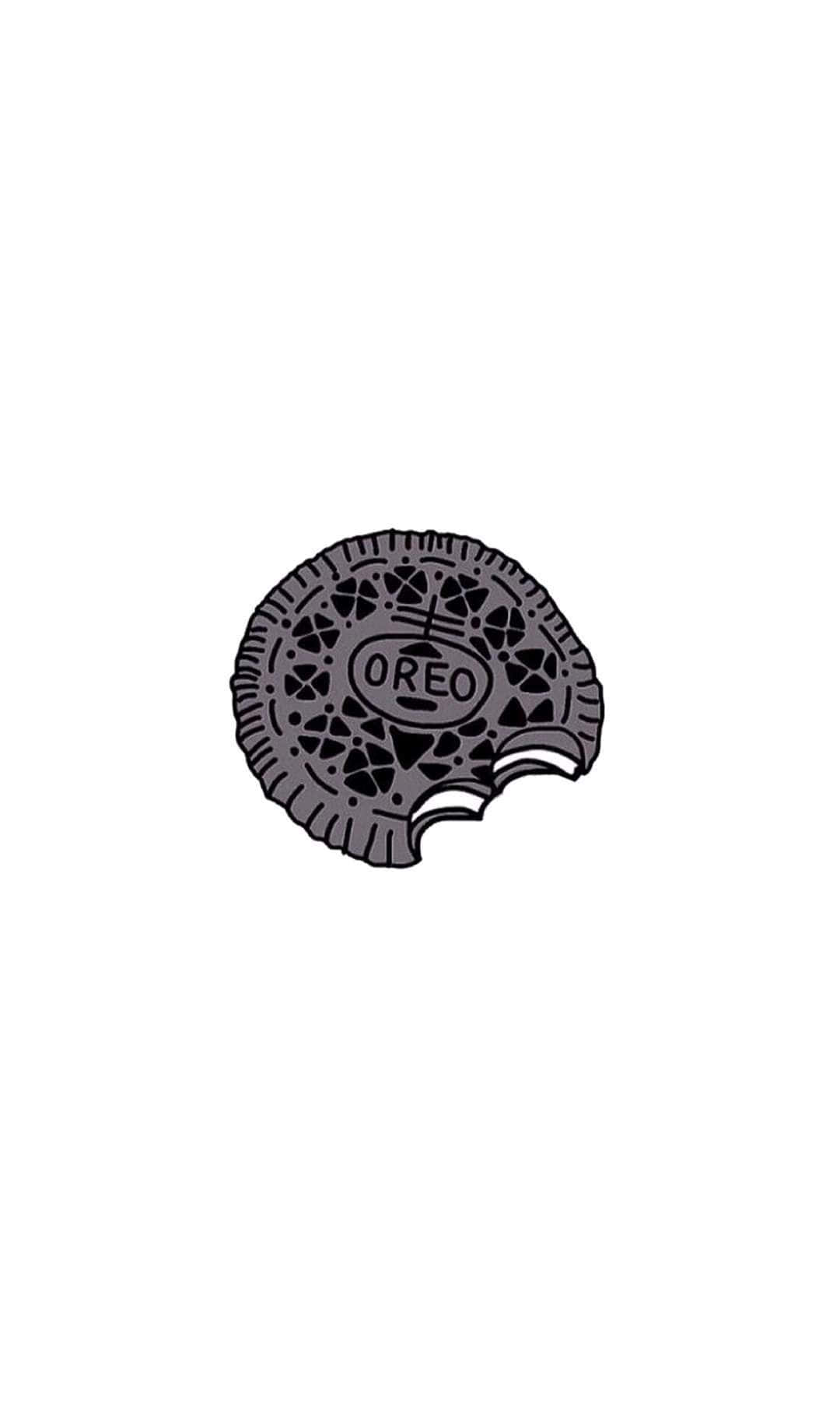 Oreo Cookie, black and white minimalist style, plain white background, HD Phone Wallpaper