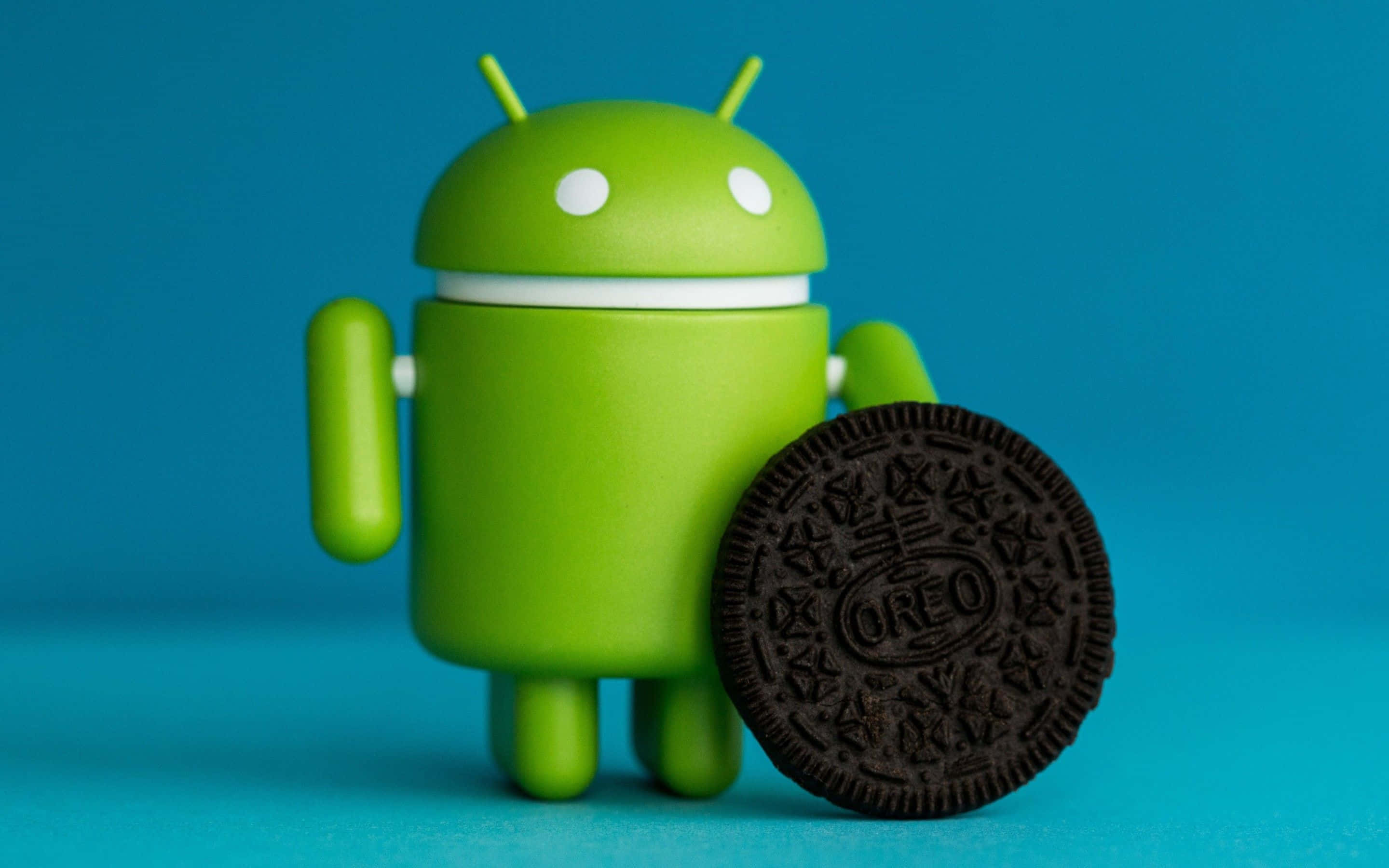 Oreo Cookie, Android, green, 2K Desktop Wallpaper