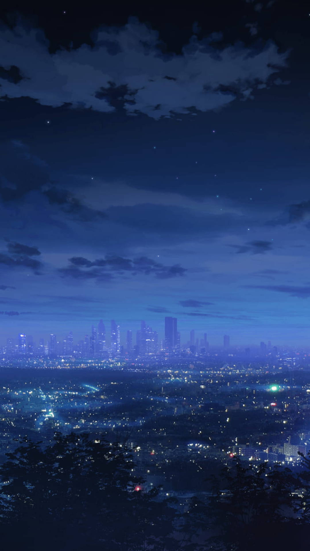 Original iPhone 4, Night Cityscape, starry sky, Full HD Phone Wallpaper