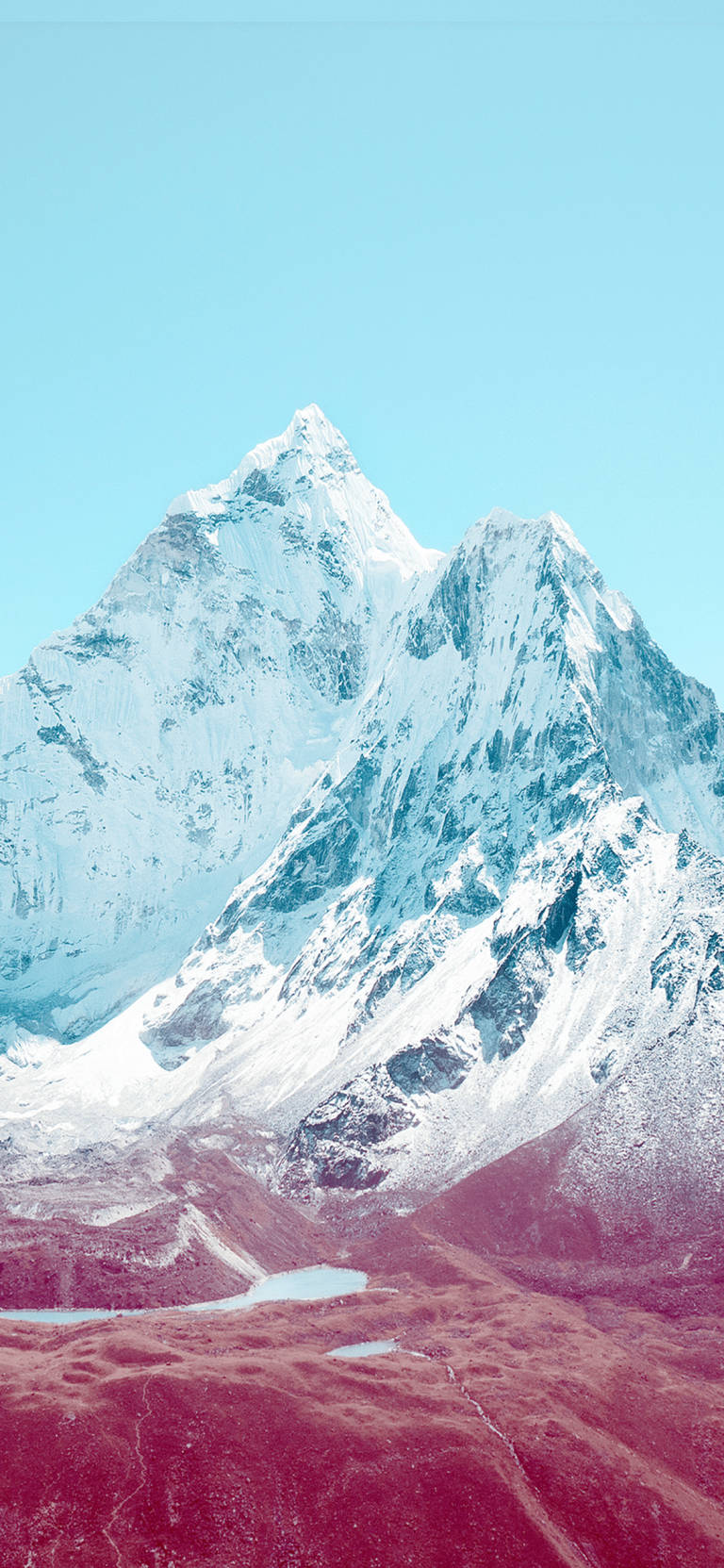 Original iPhone 4, snow-capped mountain peak, clear blue sky, HD Phone Wallpaper