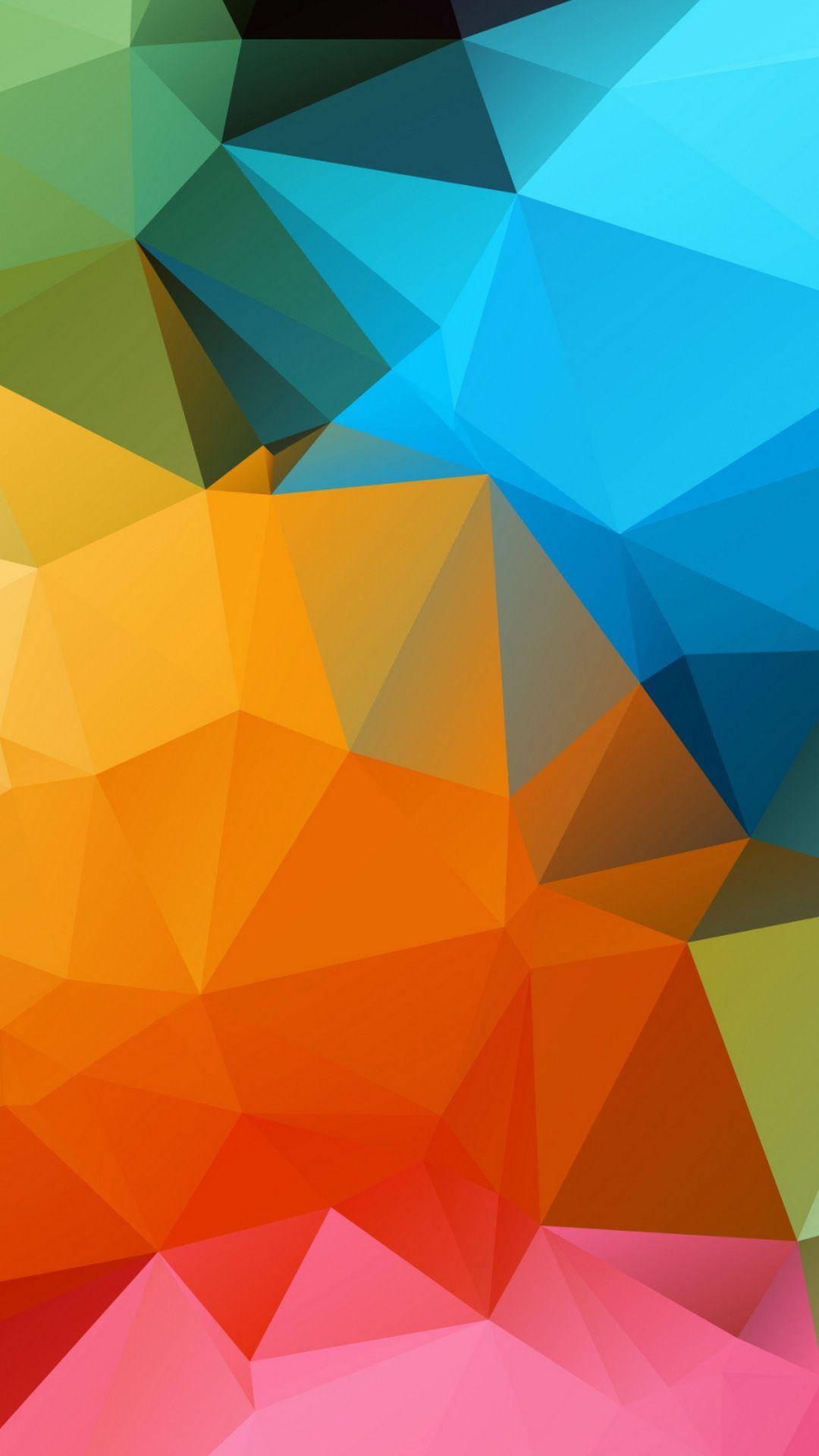 Original iPhone 4, colorful polygons, rainbow hues, Full HD Phone Wallpaper