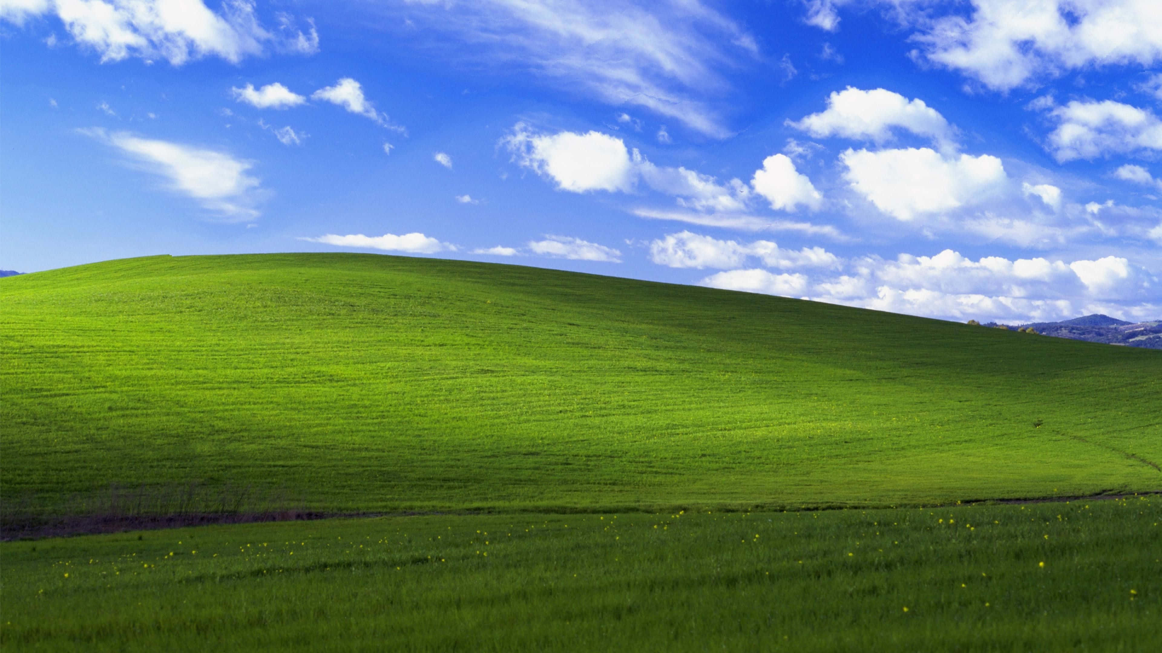 Default Bliss, Windows 1, green hills, 4K Desktop Wallpaper