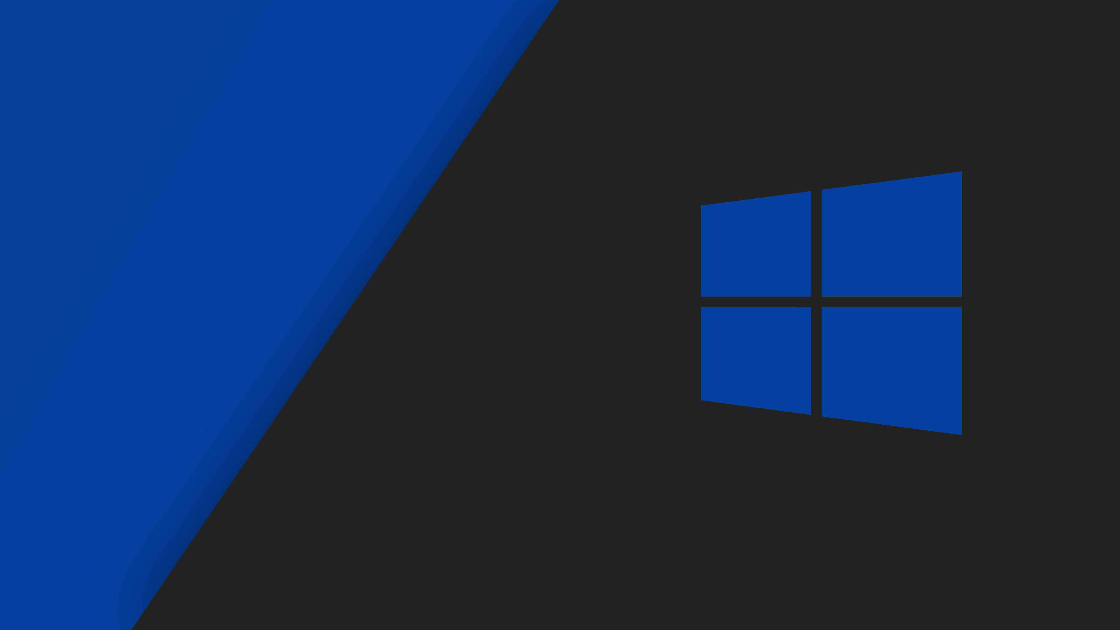 Windows 10 logo, blue, black background, 4K Desktop Wallpaper