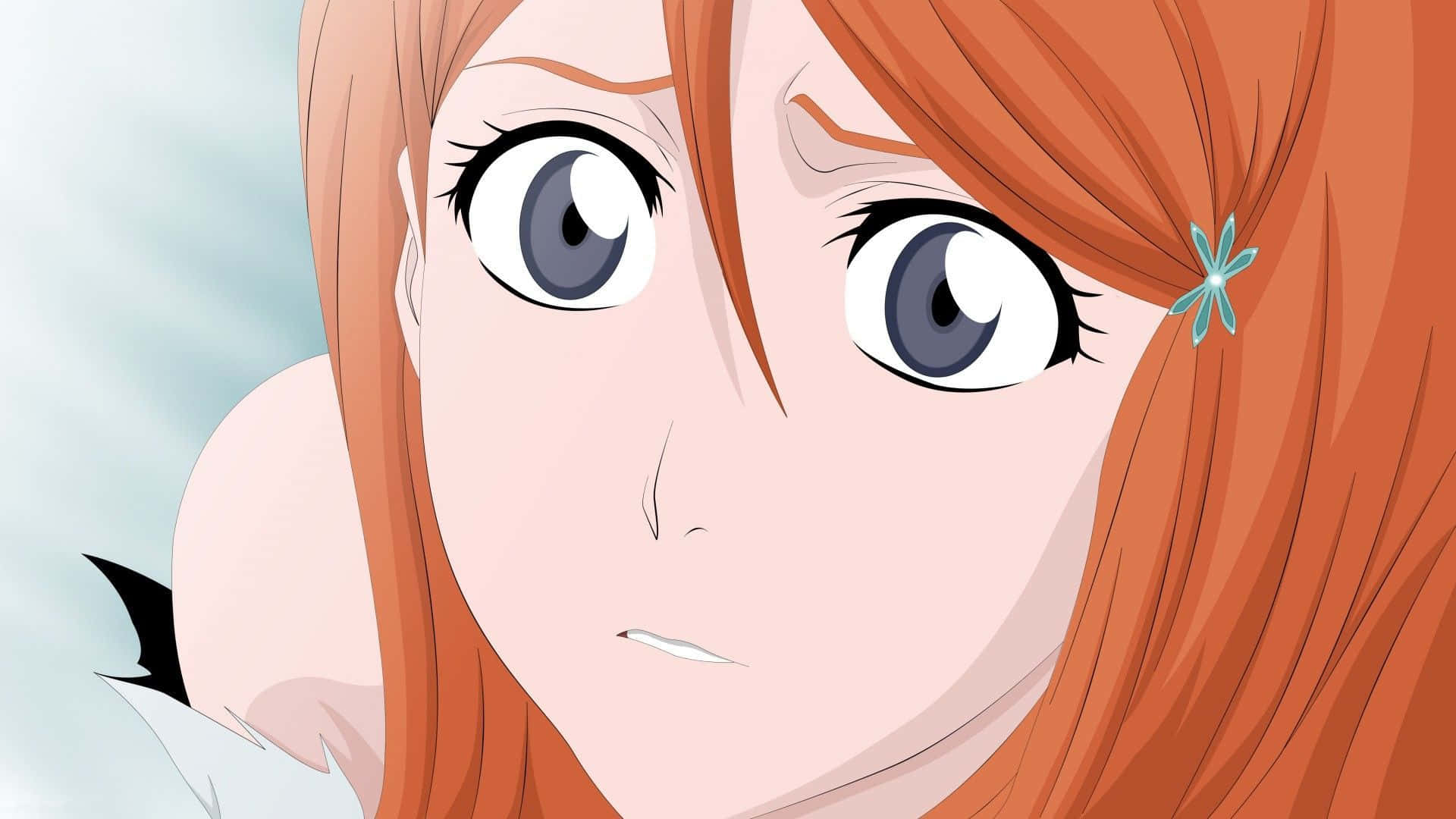 Orihime Inoue, orange hair, wide blue eyes, Full HD Desktop Wallpaper