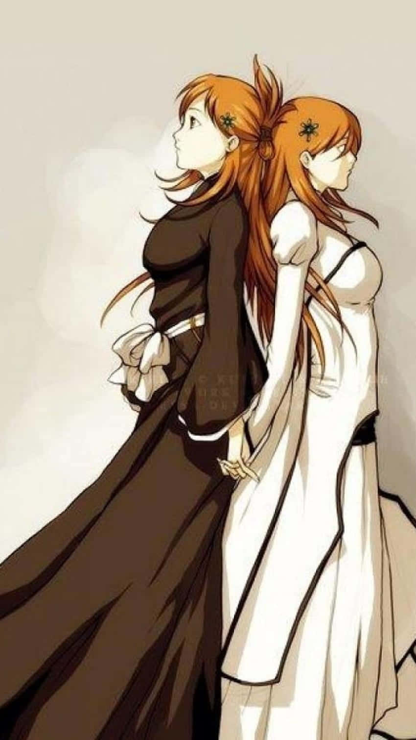 Orihime Inoue, galaxy hair, long orange hair, HD Phone Wallpaper