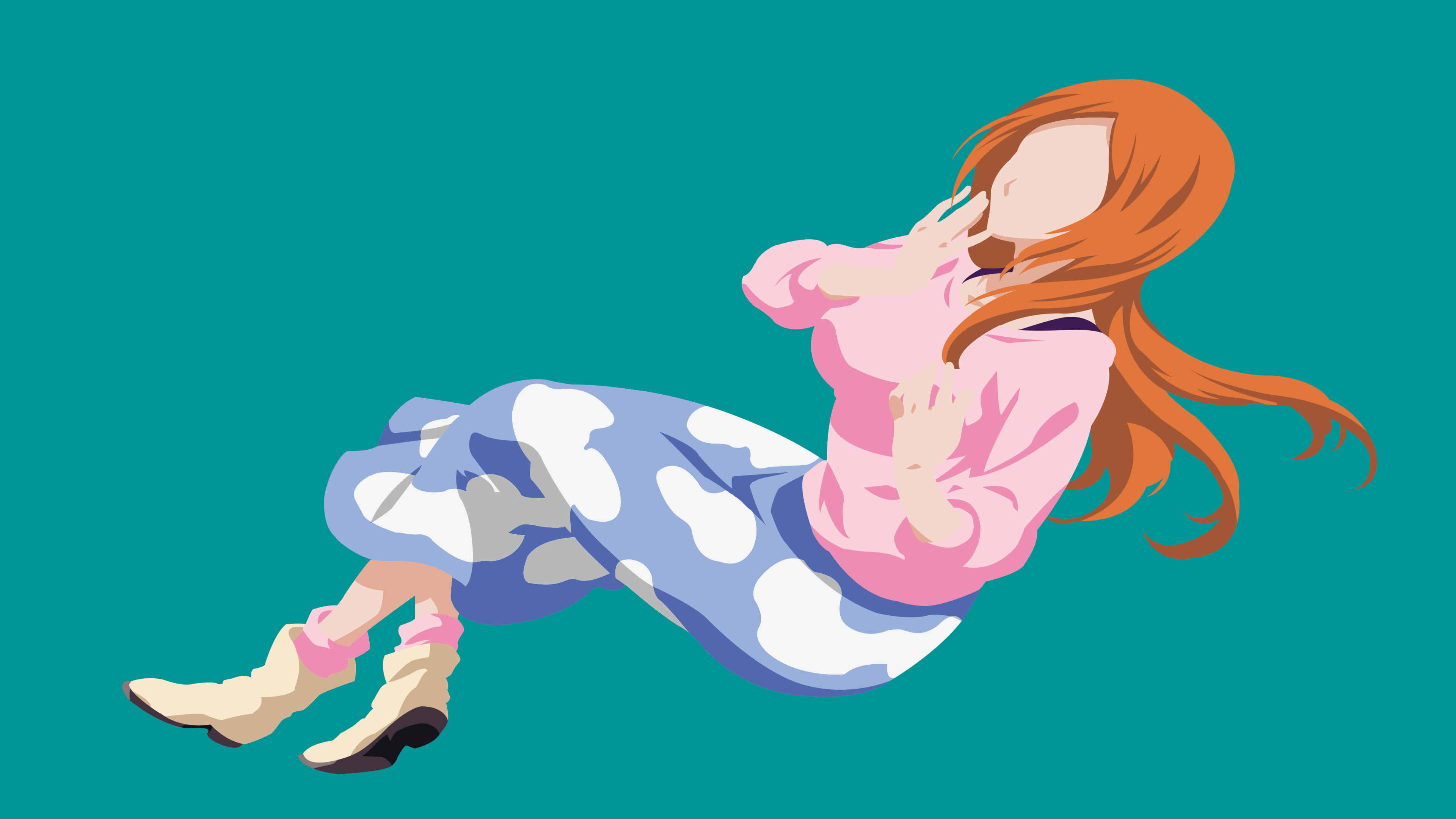 Orihime Inoue, orange hair, pink top, 4K Desktop Wallpaper