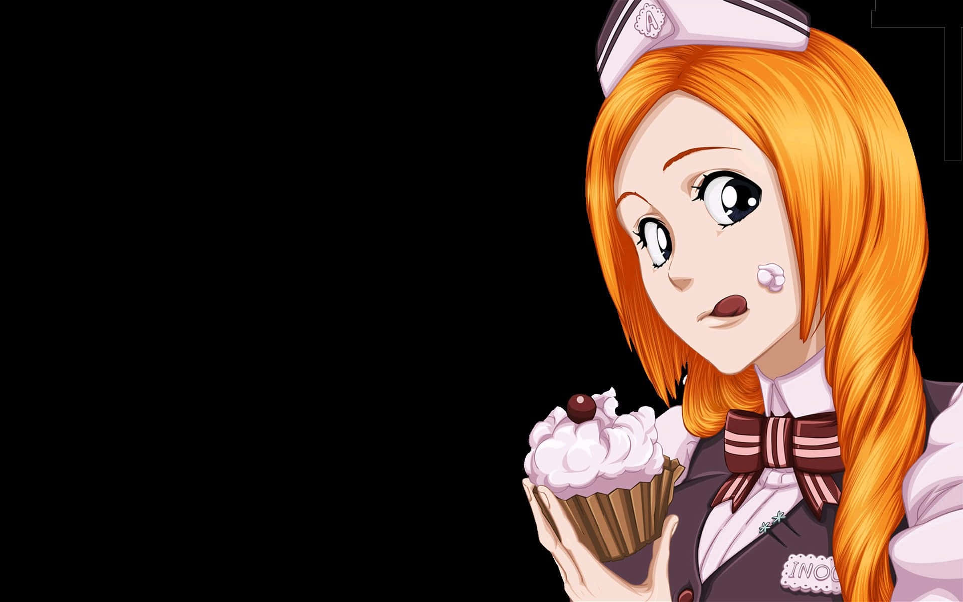 Orihime Inoue, orange hair, maid outfit, Full HD Desktop Wallpaper