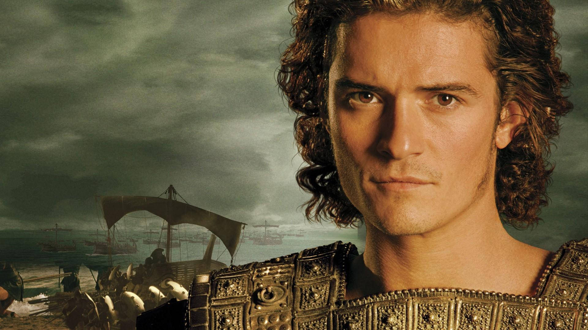 Orlando Bloom, curly hair, ornate armor, Full HD Desktop Wallpaper
