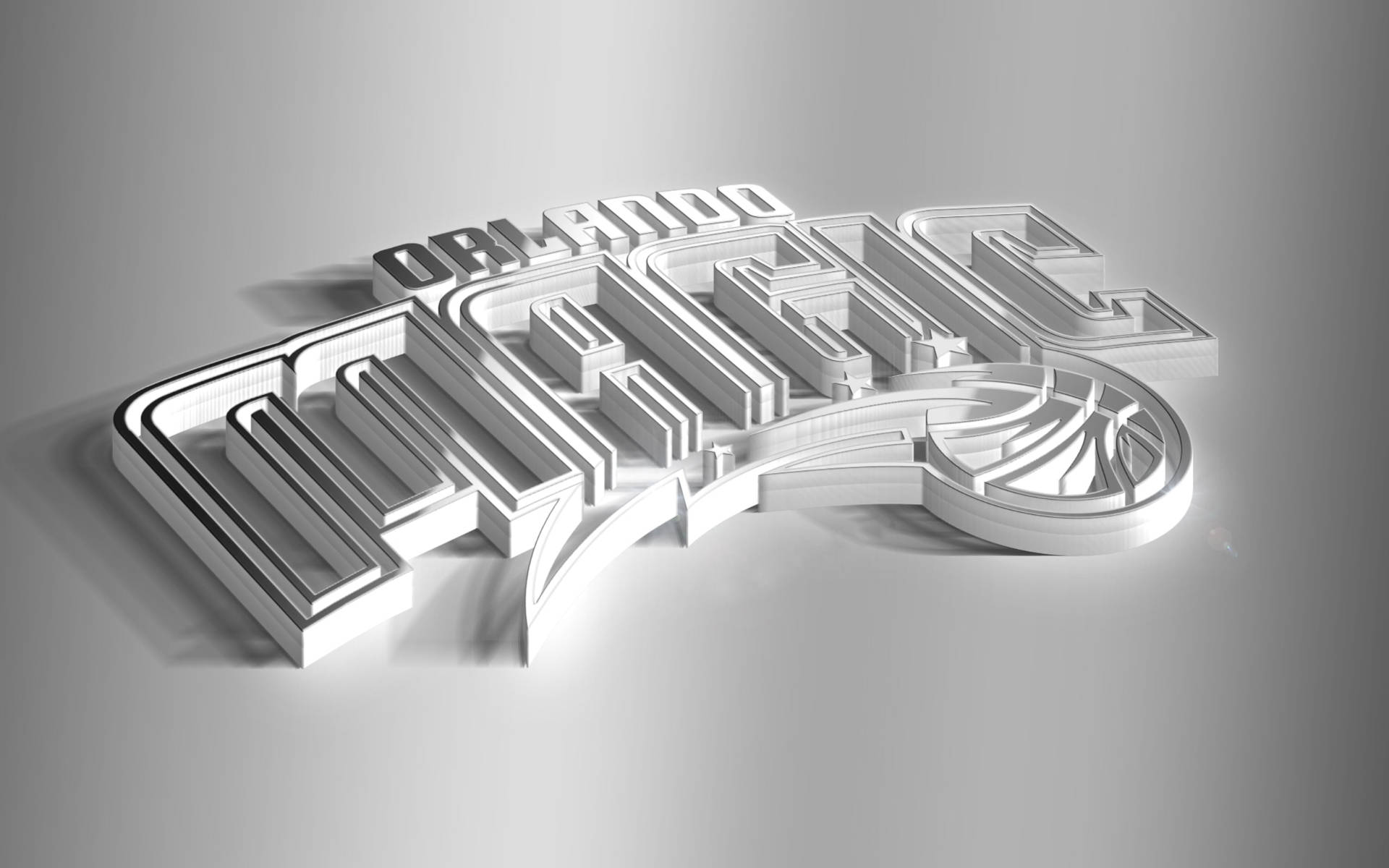 Orlando Magic, 3D, monochrome, Full HD Desktop Wallpaper