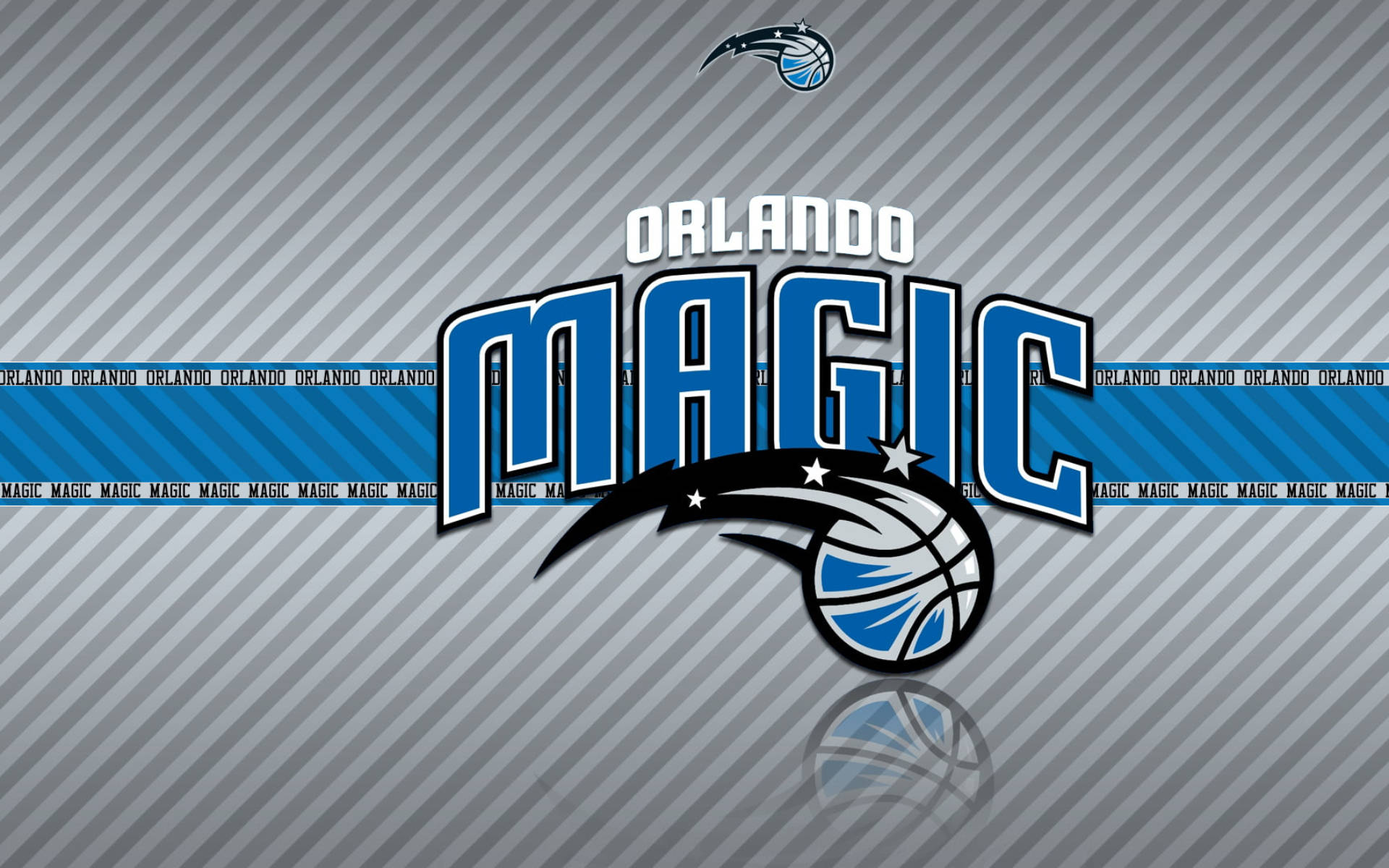 Orlando Magic, blue and silver stripes, team name, Full HD Desktop Wallpaper