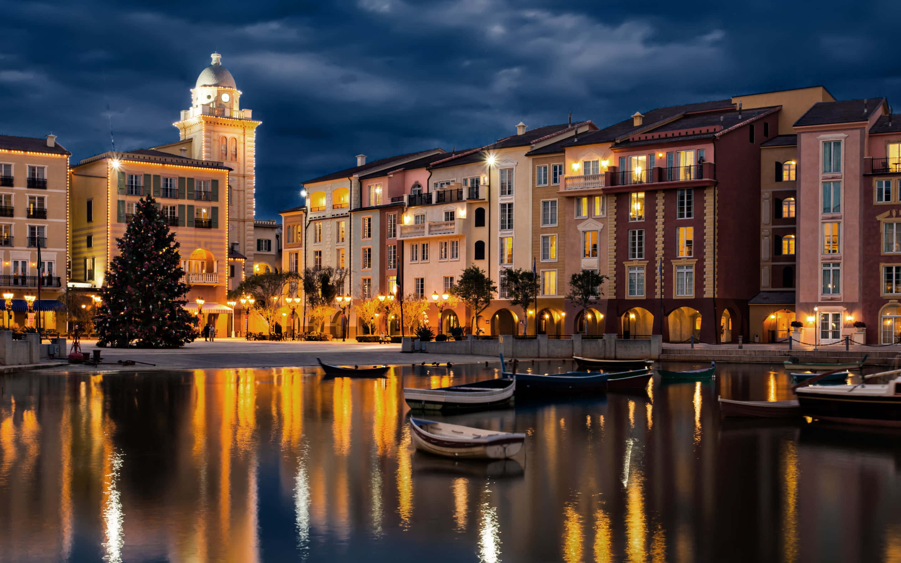 Orlando, lakefront, evening, 2K Desktop Wallpaper