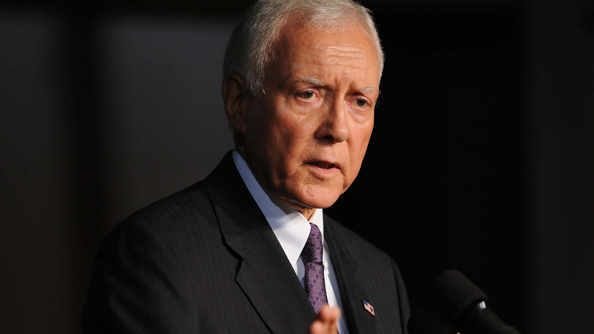Orrin Hatch, dark suit, patterned tie, Full HD Desktop Wallpaper