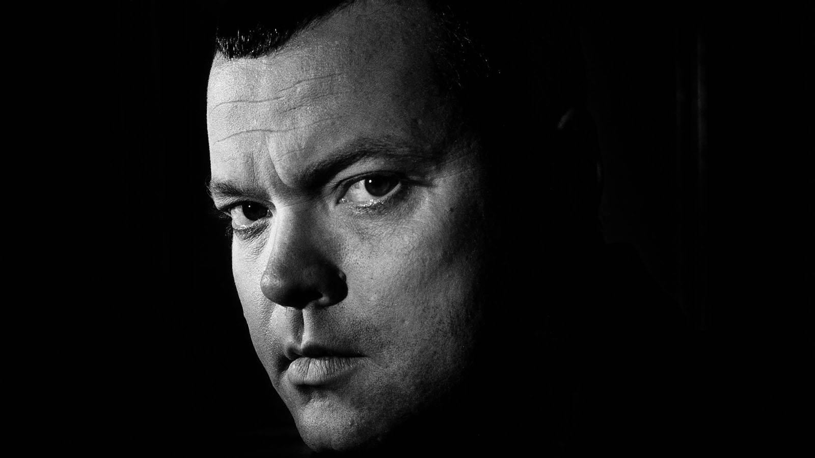 Orson Welles, black and white portrait, intense face, HD Desktop Wallpaper
