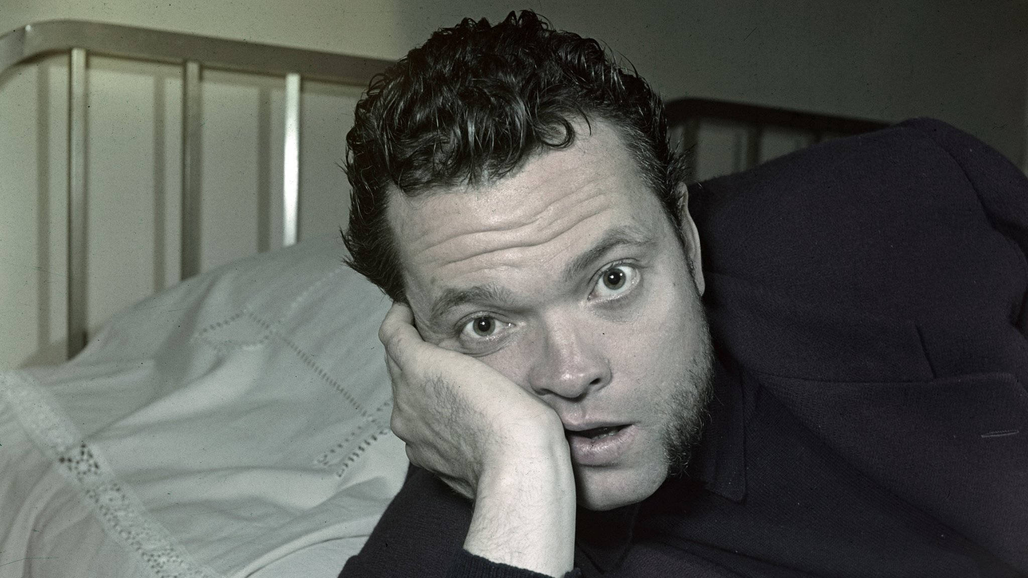 The Eyes Of Orson Welles, Orson Welles, black and white photo, Full HD Desktop Wallpaper
