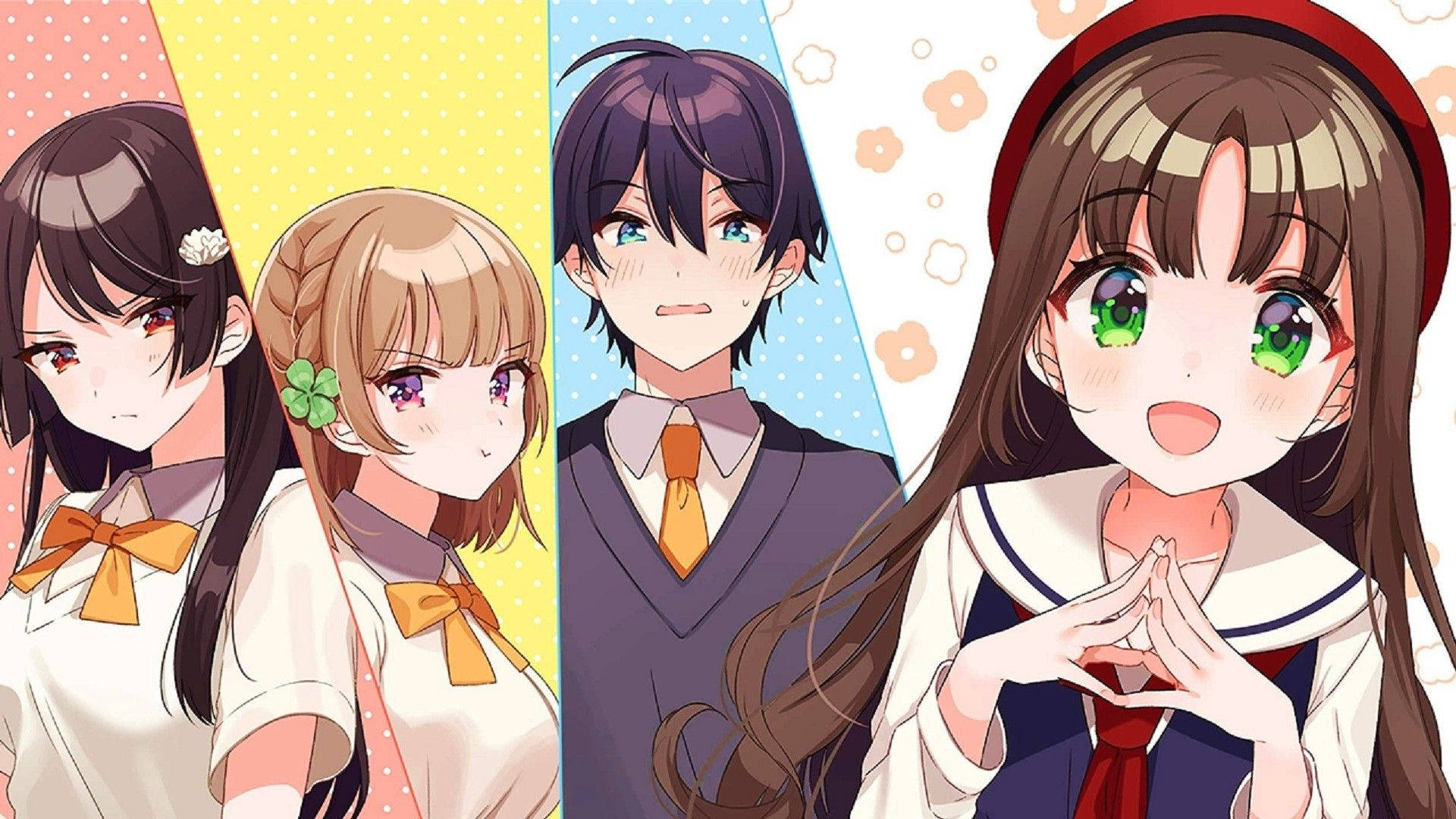 Osamake, lead characters, school uniforms, Full HD Desktop Wallpaper