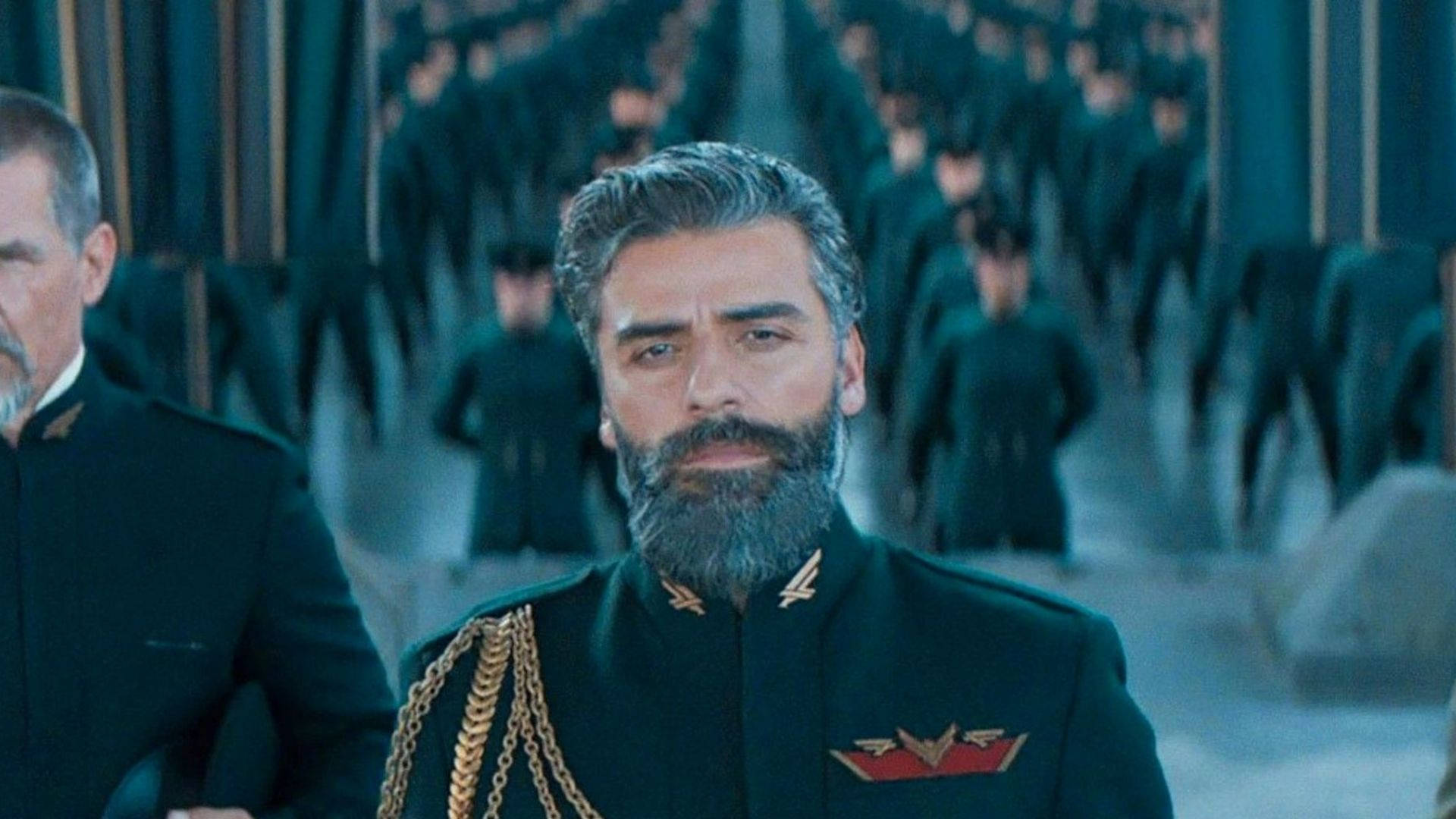 Oscar Isaac, military role, bearded man, Full HD Desktop Wallpaper