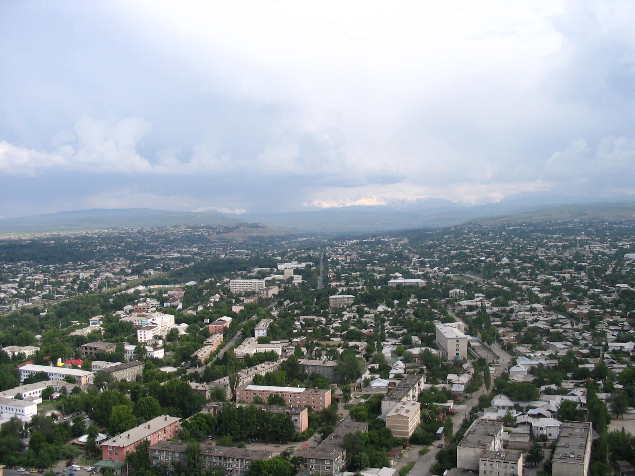 Osh, cityscape, green hills, Full HD Desktop Wallpaper