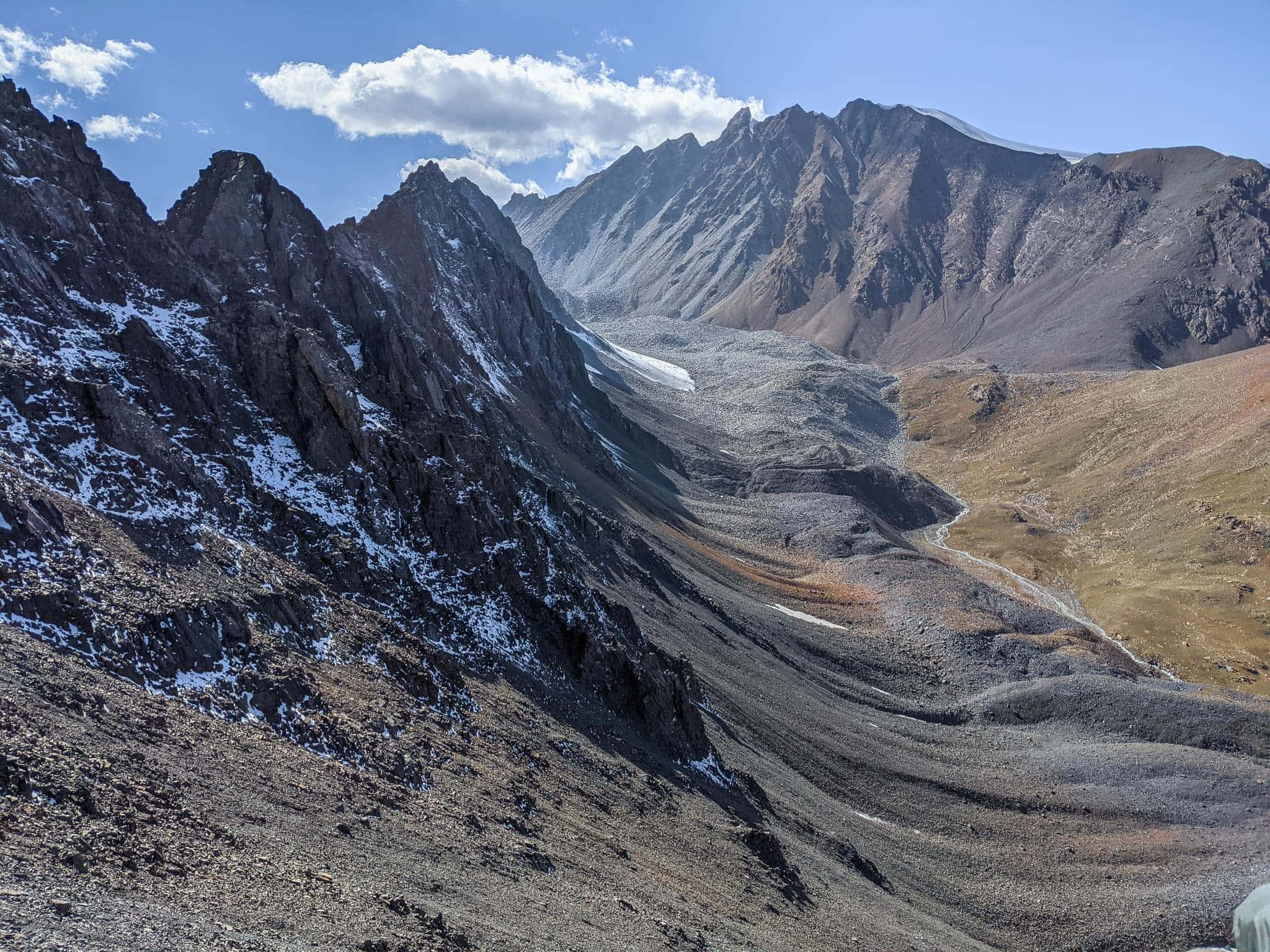 Osh, mountain valley, snow-dusted peaks, Full HD Desktop Wallpaper