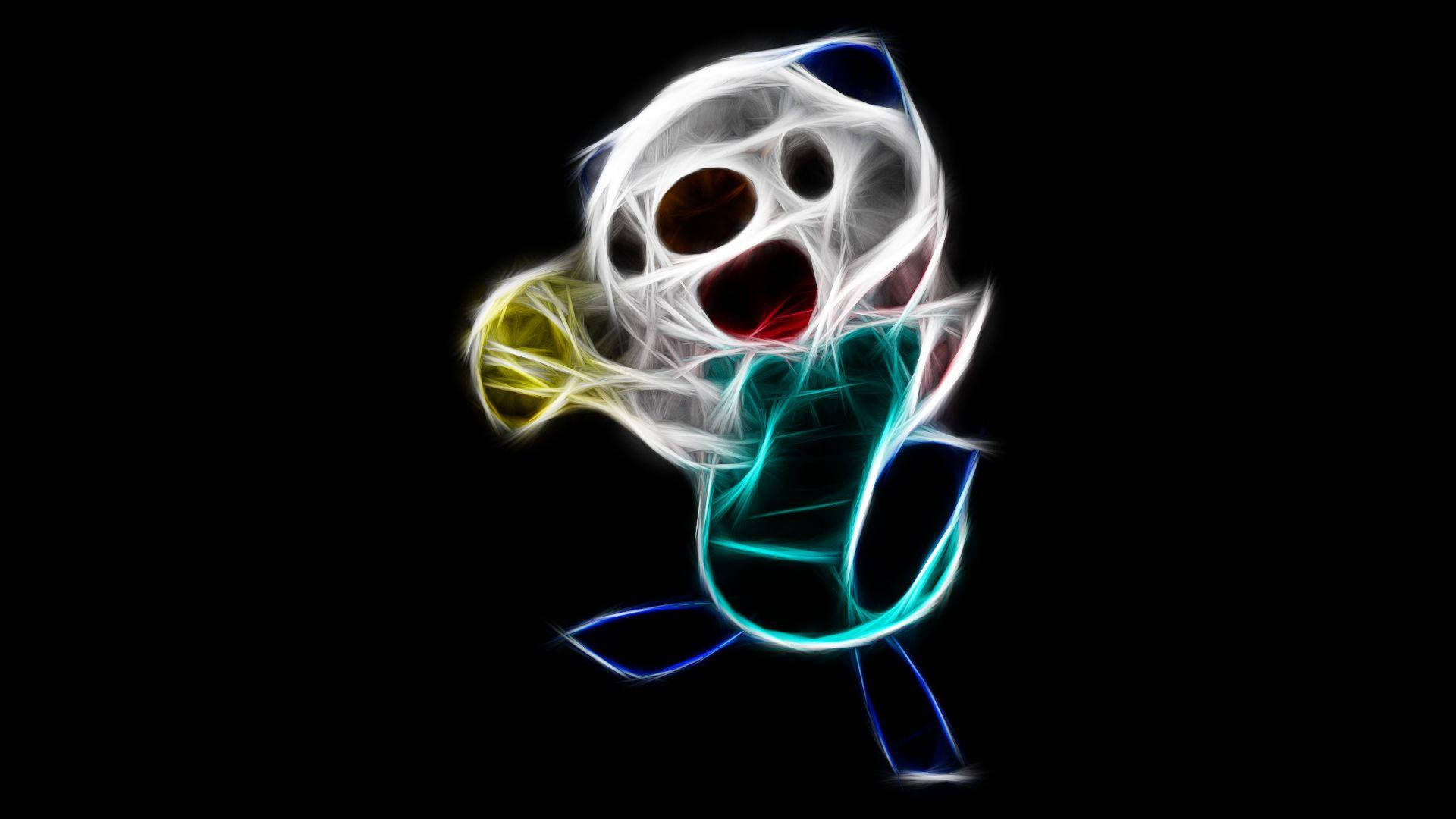 Oshawott, neon, abstract creature, Full HD Desktop Wallpaper