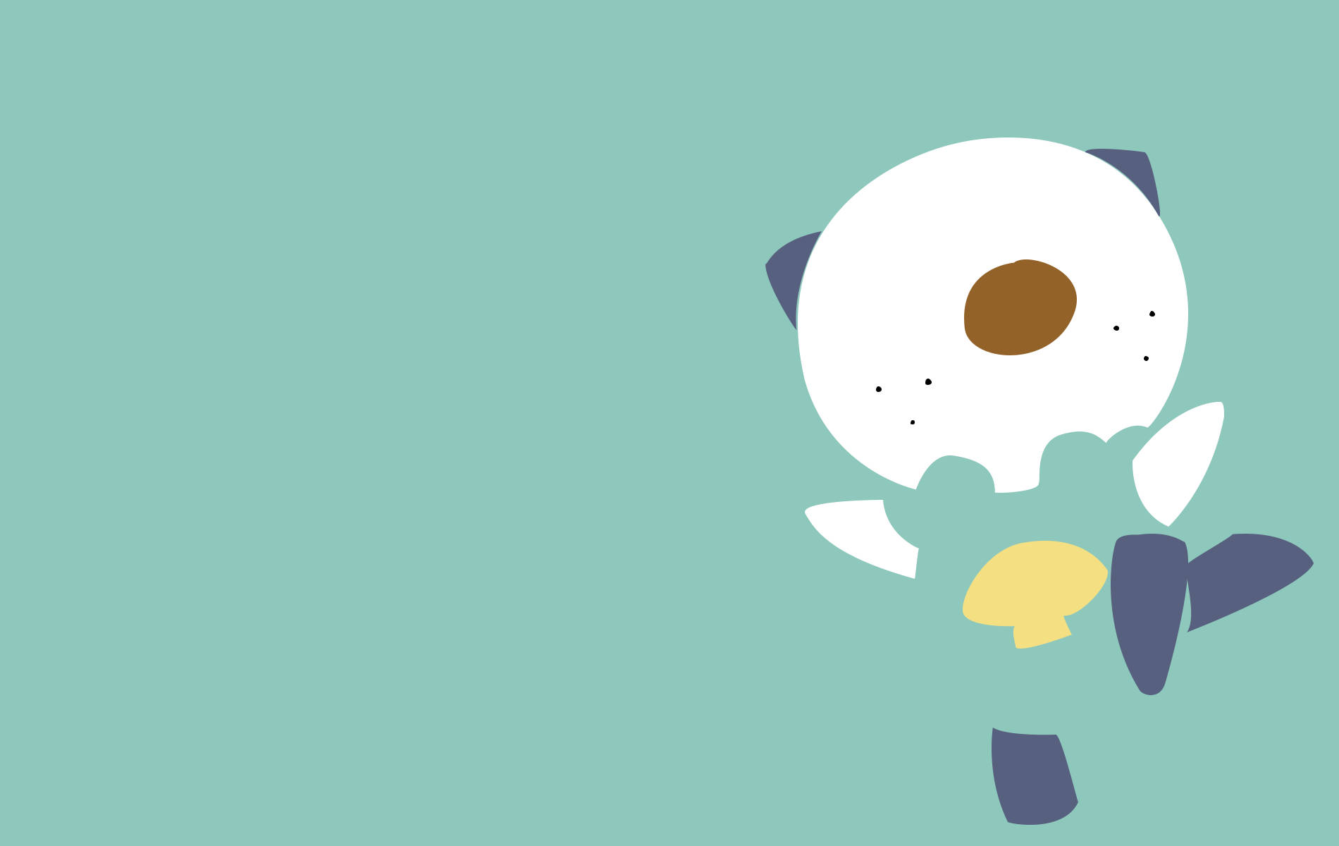 Oshawott, white body, brown nose, HD Desktop Wallpaper
