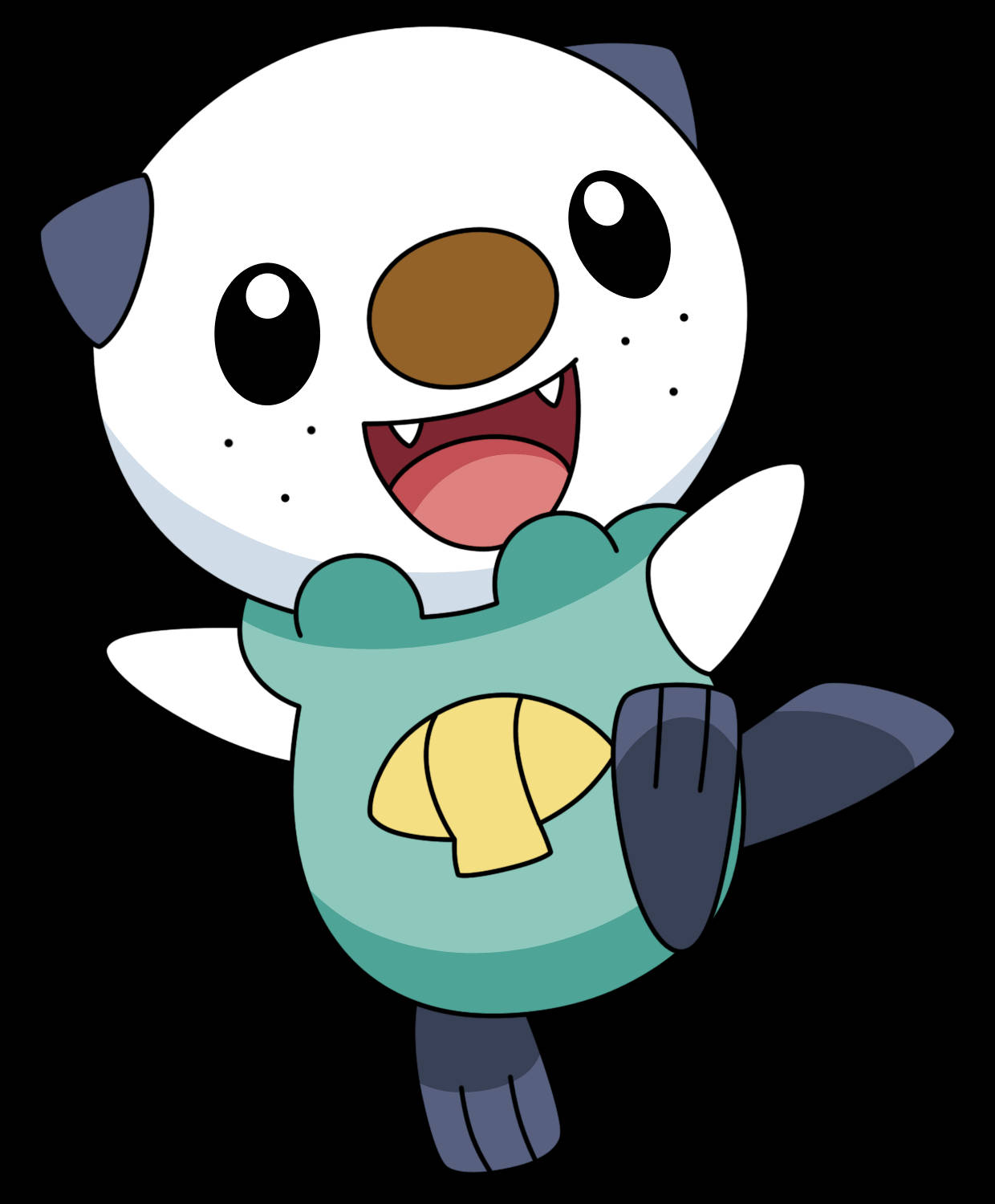 Oshawott, teal shirt, yellow scarf, HD Phone Wallpaper