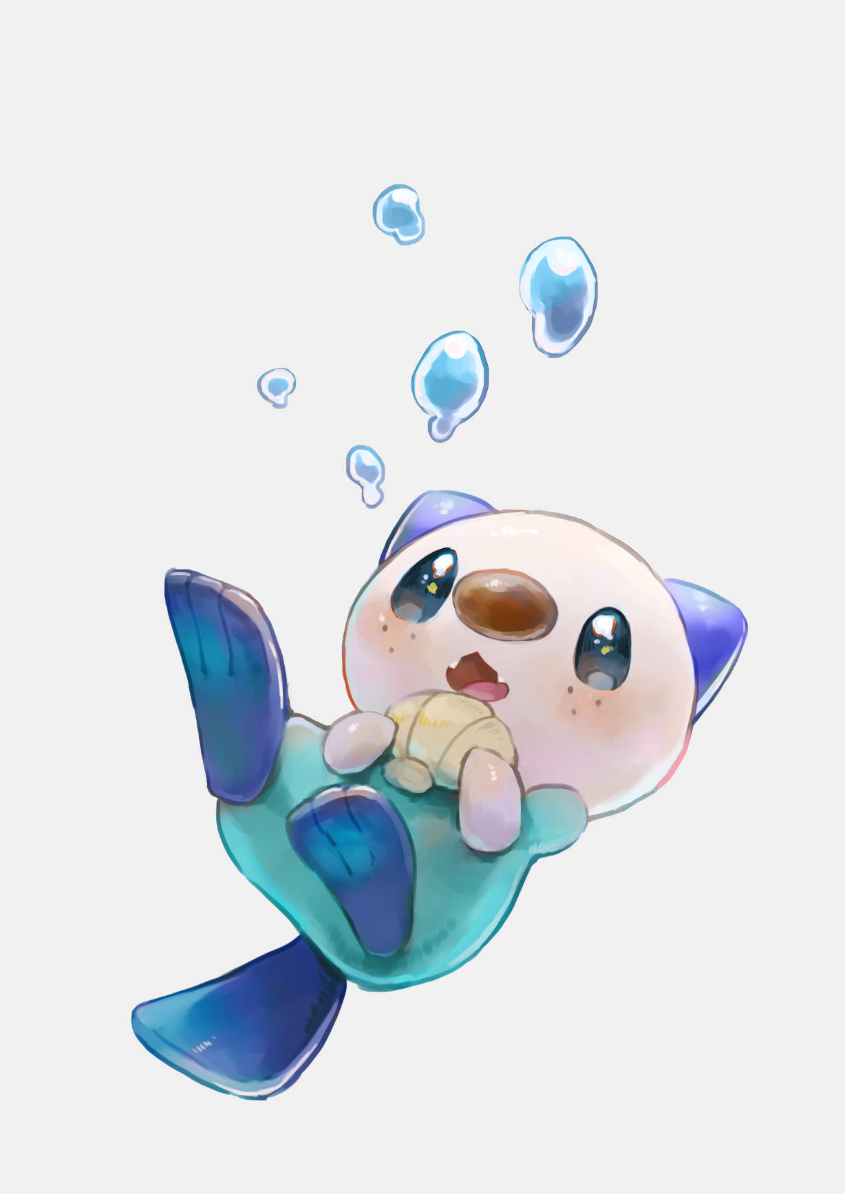 Oshawott, blue fins, sparkling bubbles, HD Phone Wallpaper