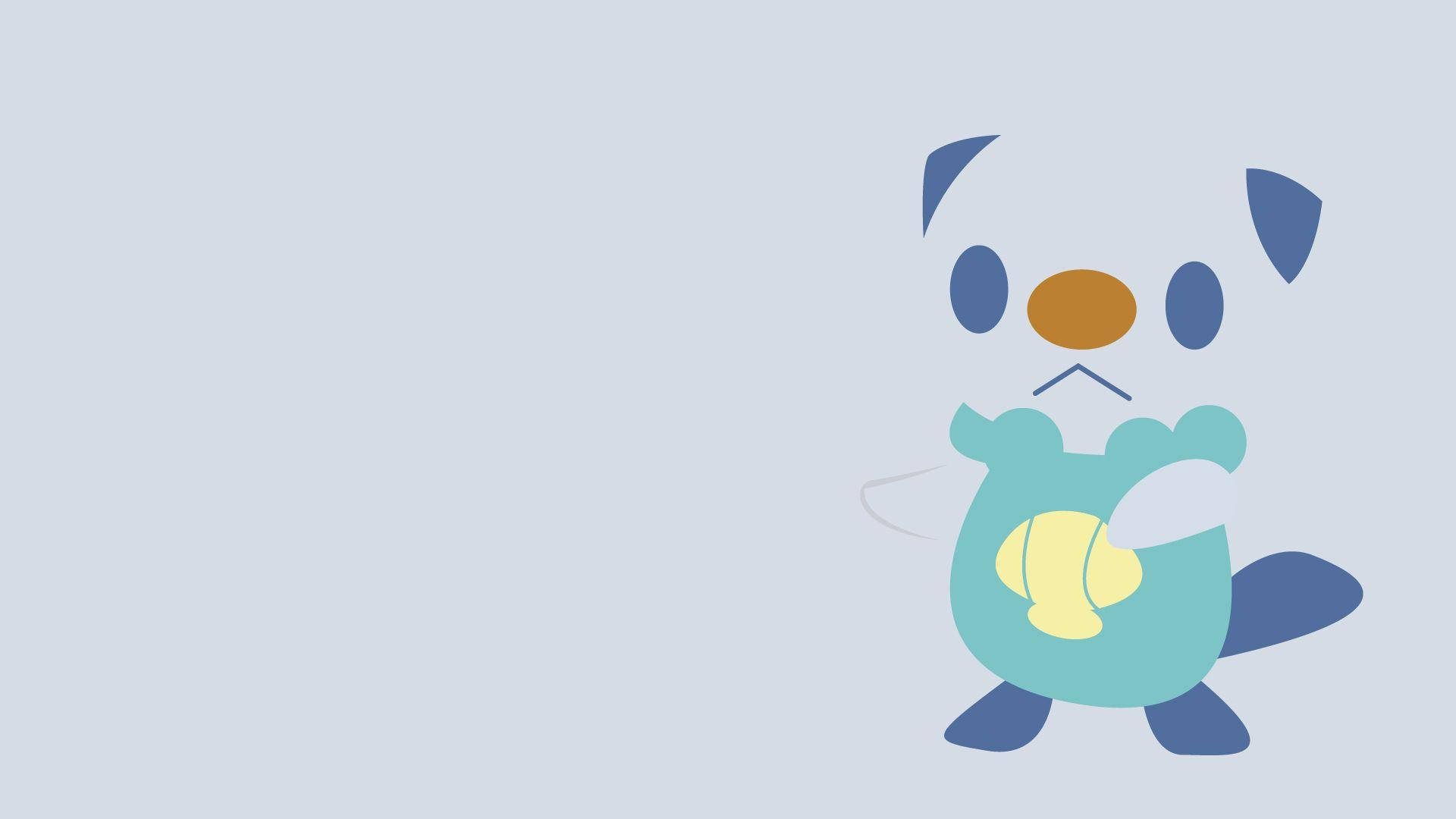 Oshawott, blue ears, yellow belly, Full HD Desktop Wallpaper