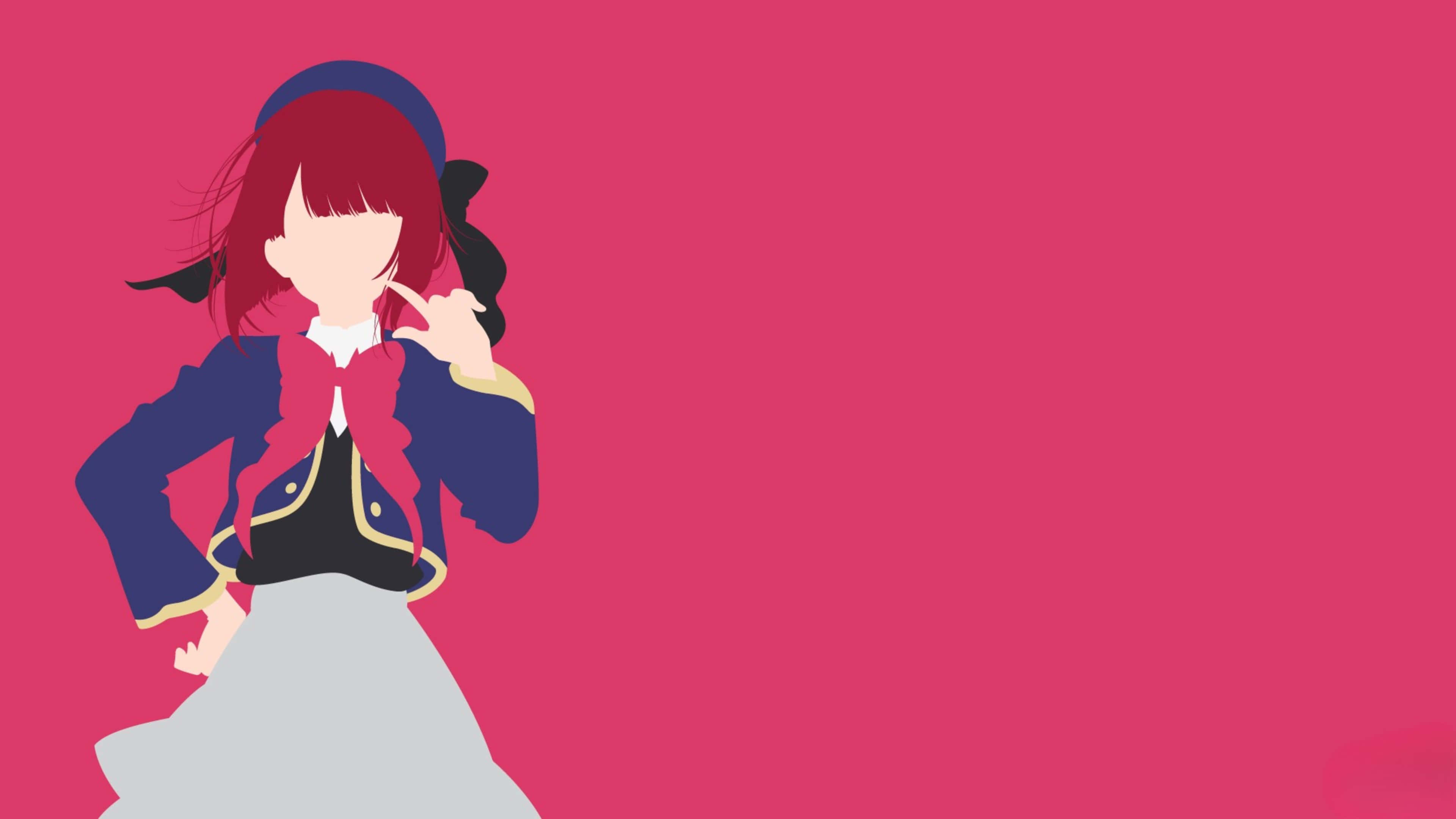 Oshi No Ko, red hair, blue hat, 4K Desktop Wallpaper