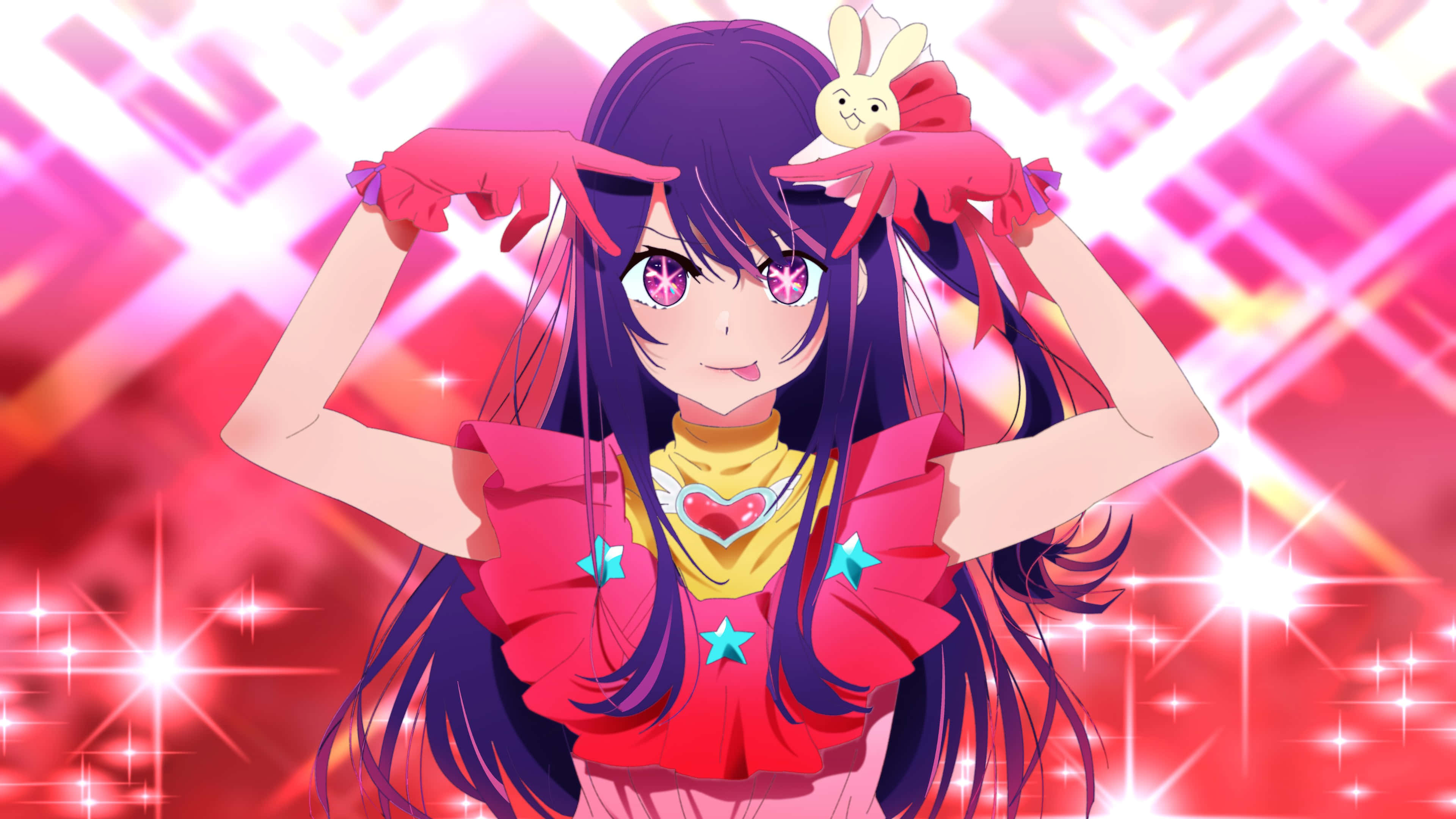 Oshi No Ko, purple hair, pink eyes, 4K Desktop Wallpaper