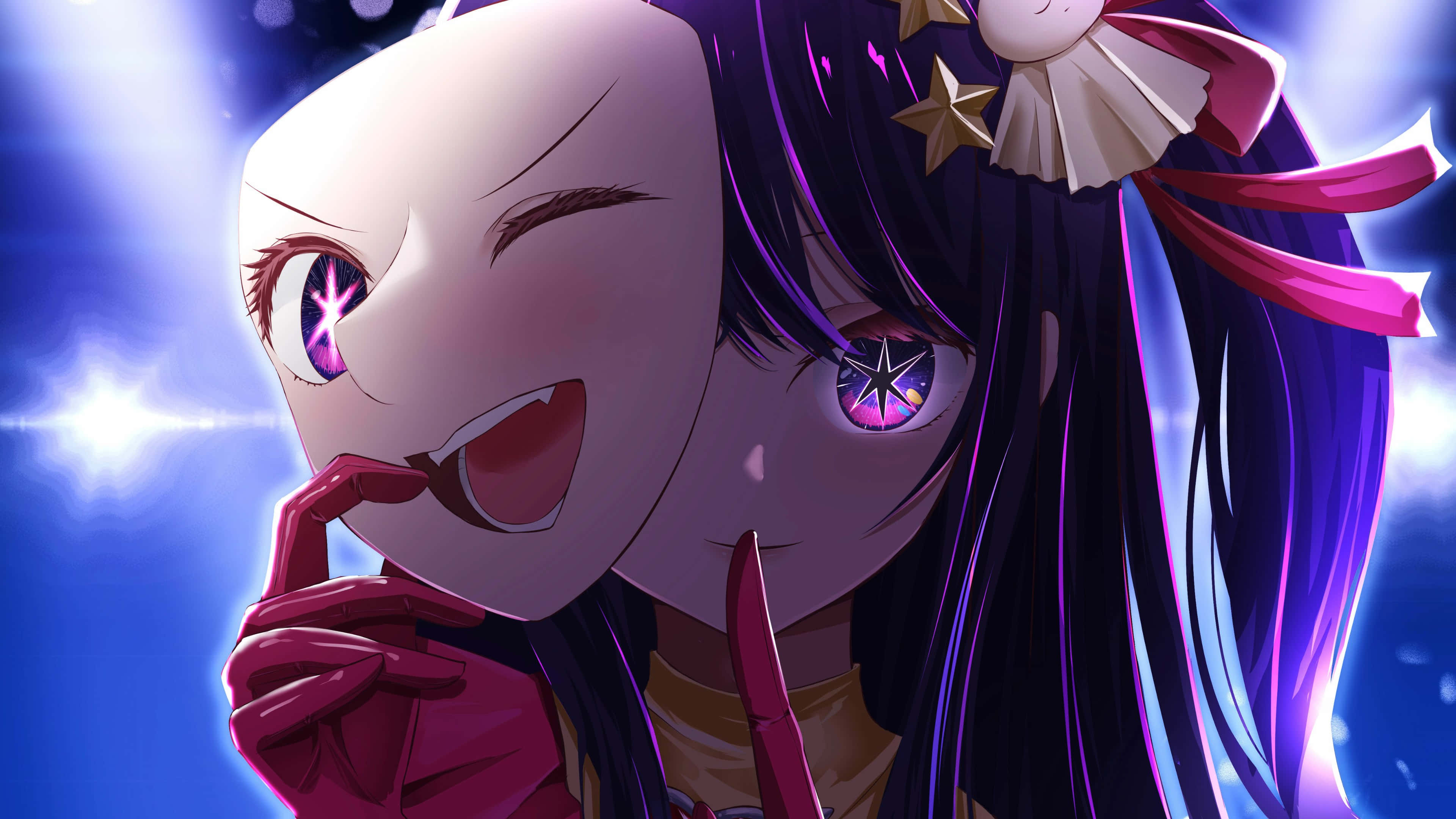 Oshi No Ko, purple hair, starry eyes, 4K Desktop Wallpaper
