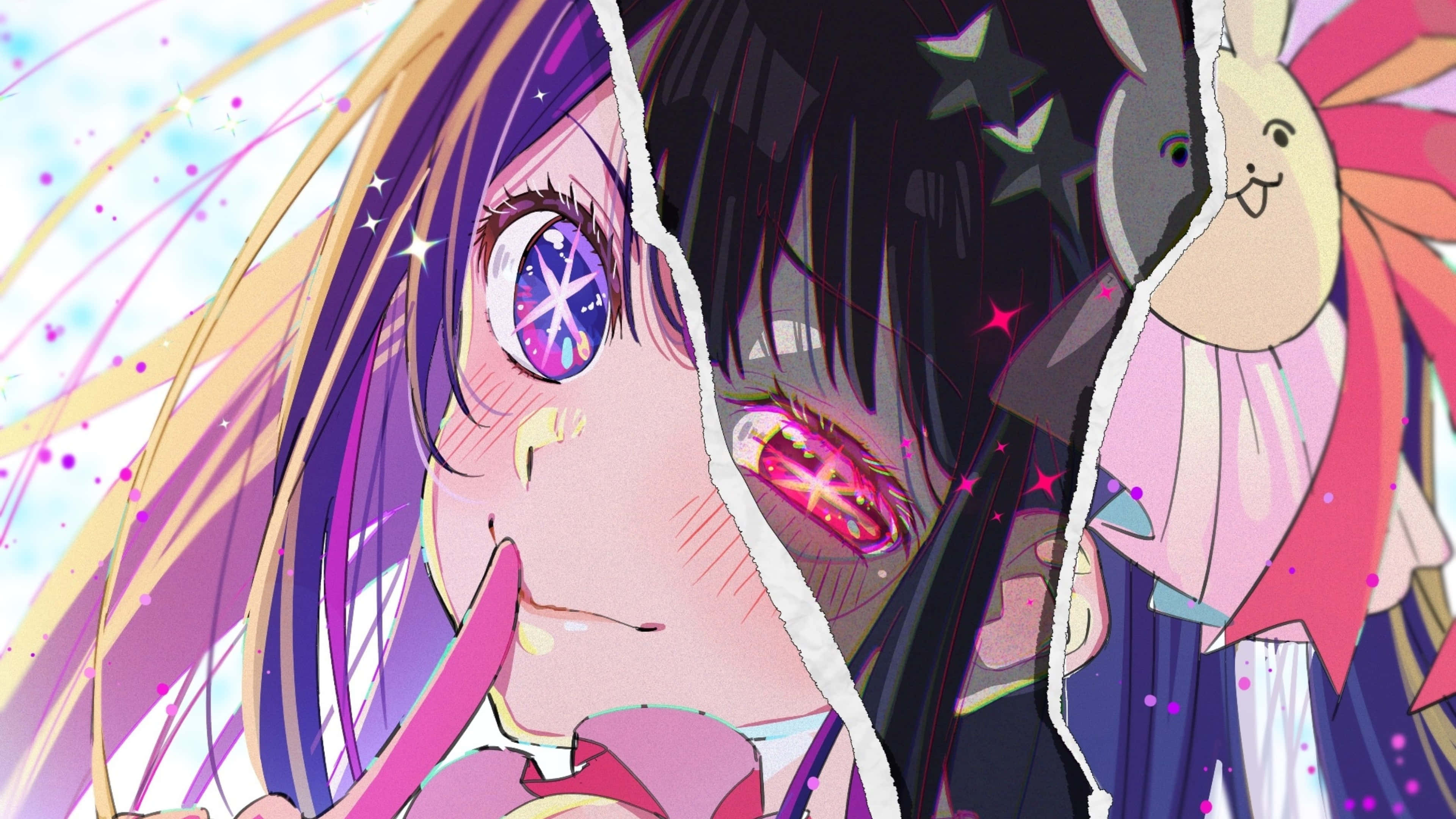 Oshi No Ko, purple hair, starry eyes, 4K Desktop Wallpaper