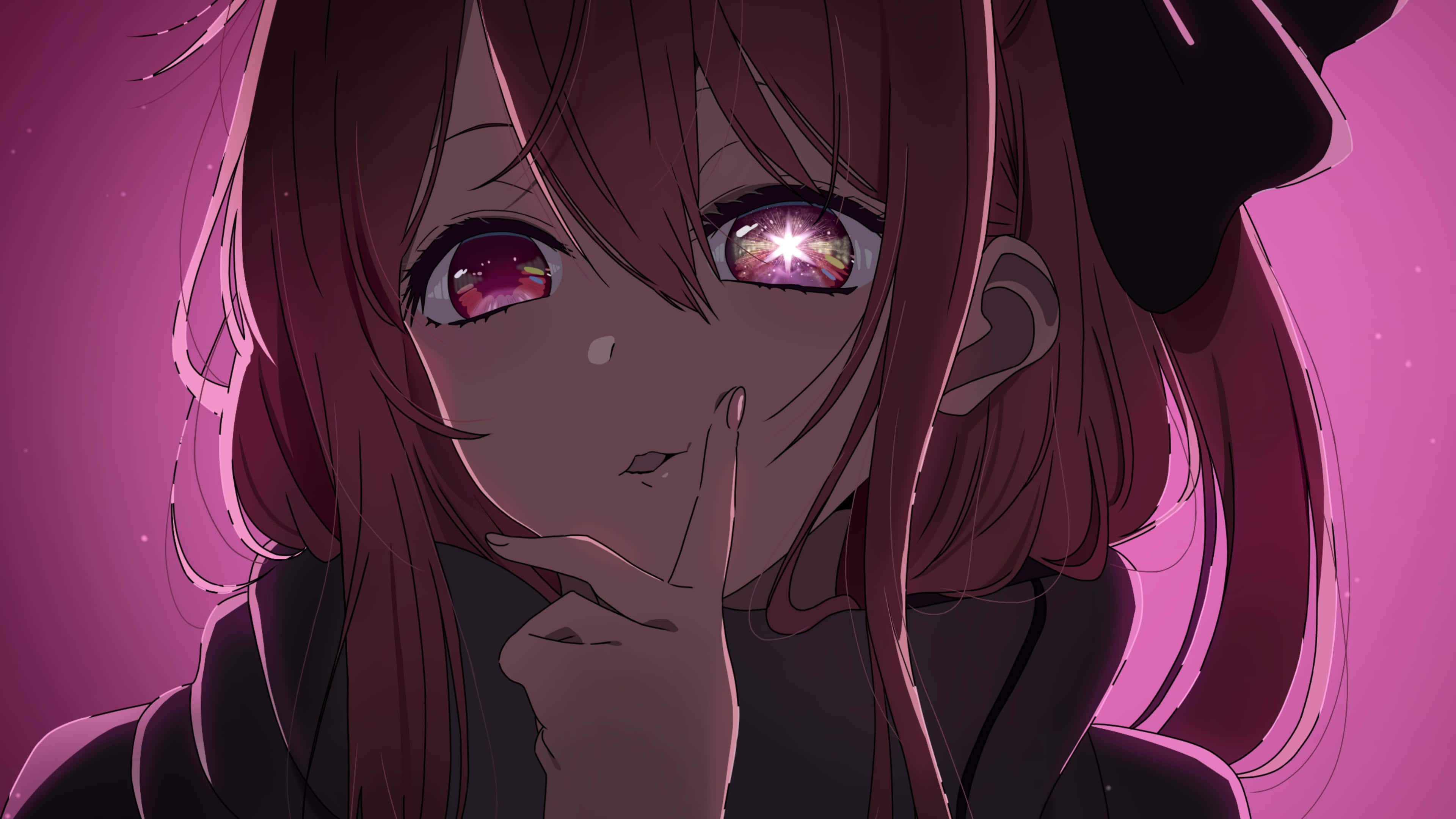Oshi No Ko, glowing pink eyes, tear, 4K Desktop Wallpaper