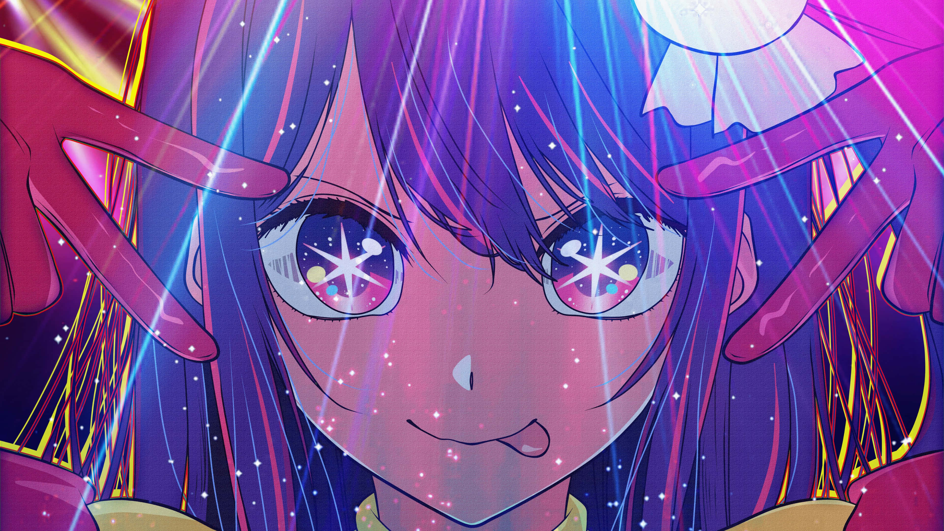 Oshi No Ko, purple hair, starry eyes, 4K Desktop Wallpaper
