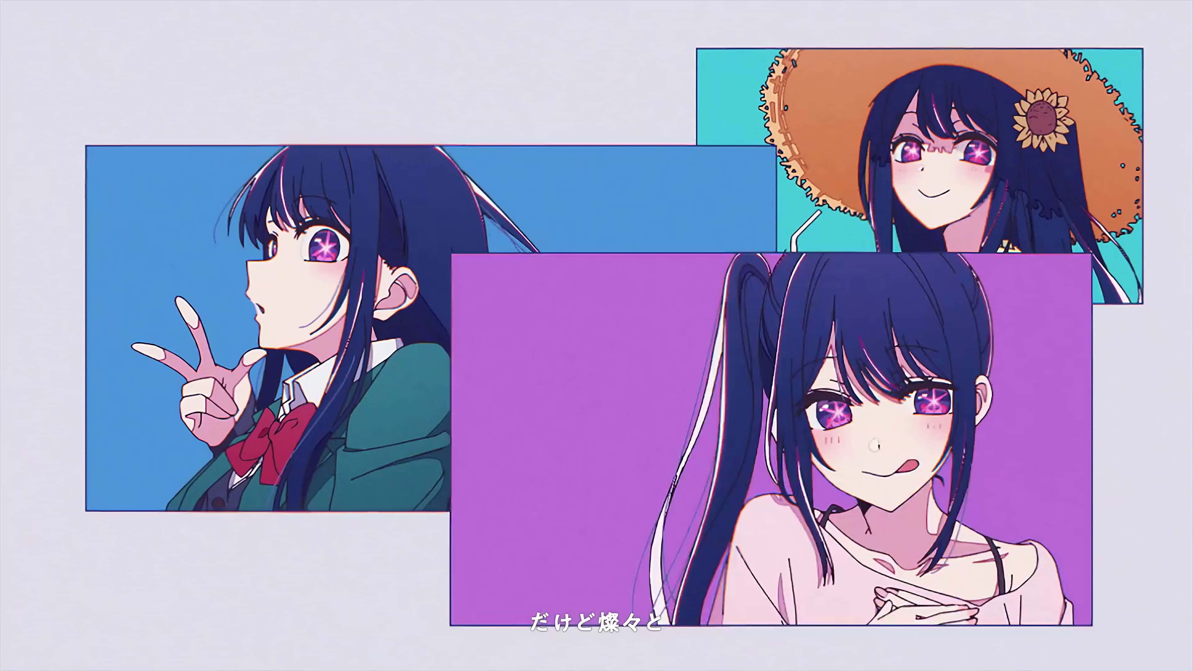 Oshi No Ko, purple eyes, dark hair, 4K Desktop Wallpaper